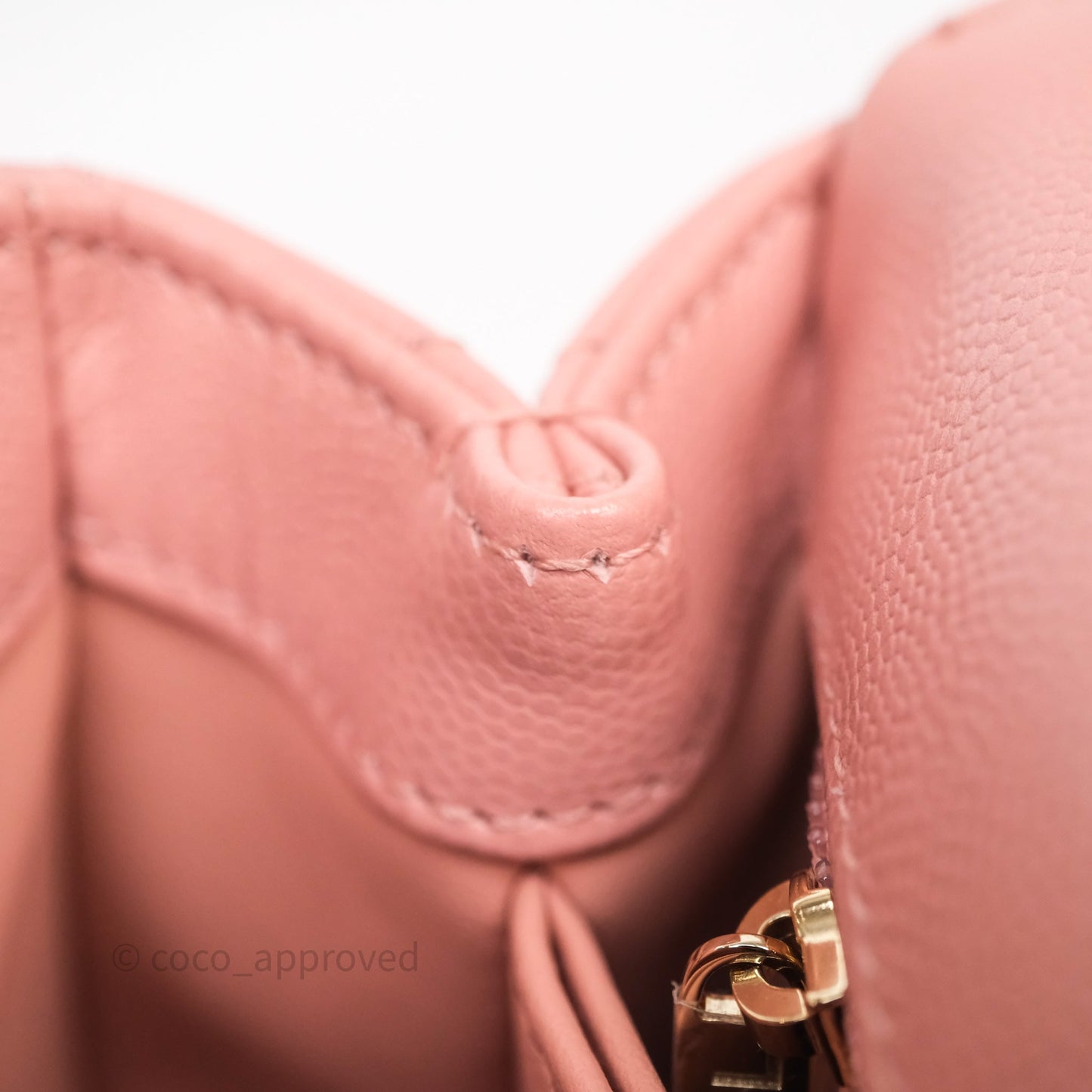 Chanel Small Coco Handle Quilted Pink Caviar Gold Hardware