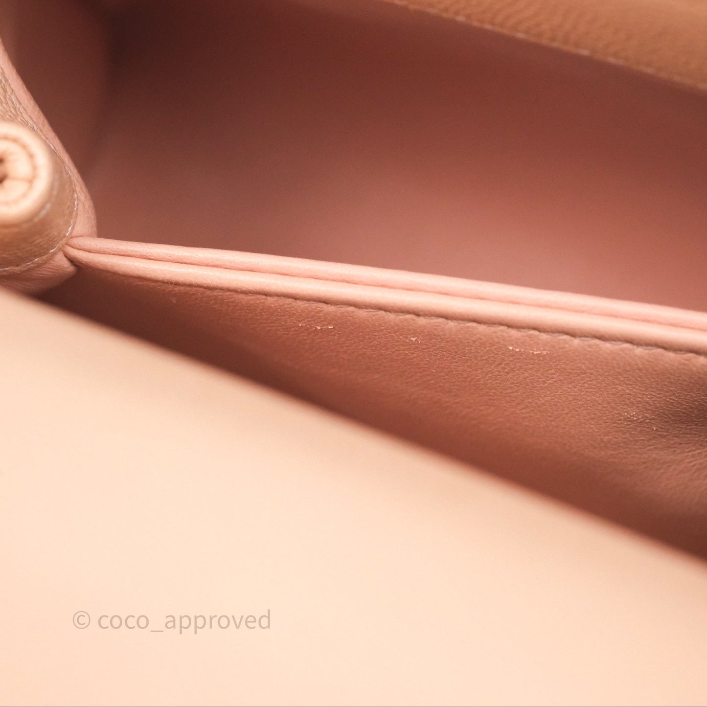 Chanel Small Coco Handle Quilted Pink Beige Caviar Gold Hardware
