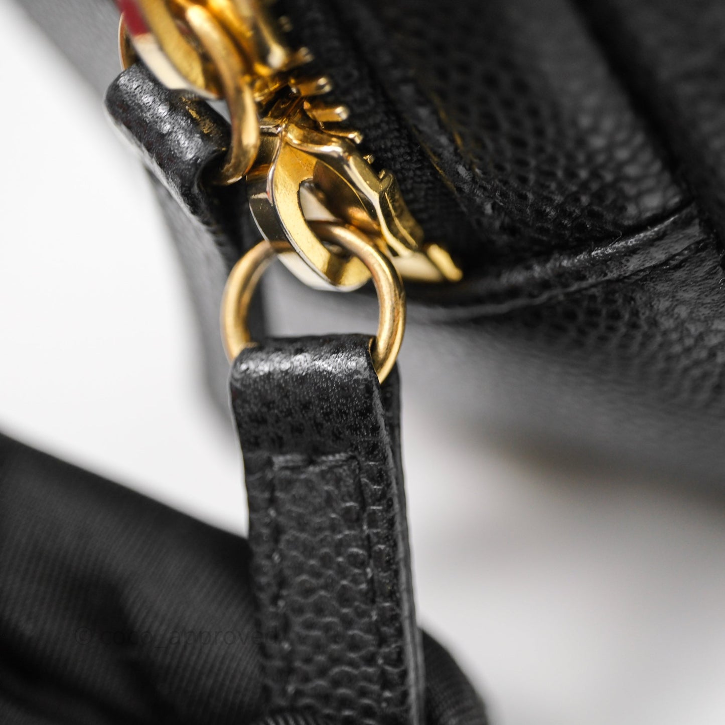 Chanel CC Top Handle Vanity Case Black Caviar Gold Hardware 23P