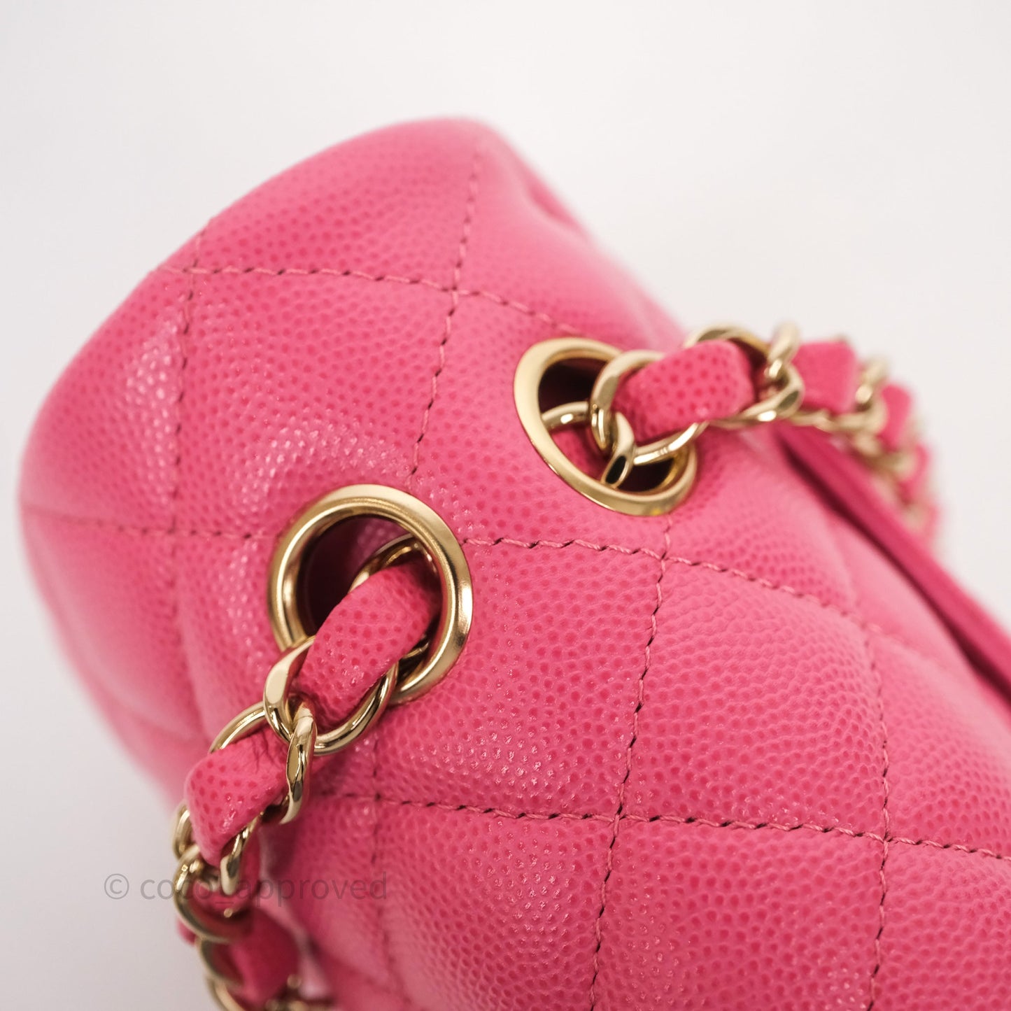 Chanel Small Classic Flap Quilted Hot Pink Caviar Gold Hardware