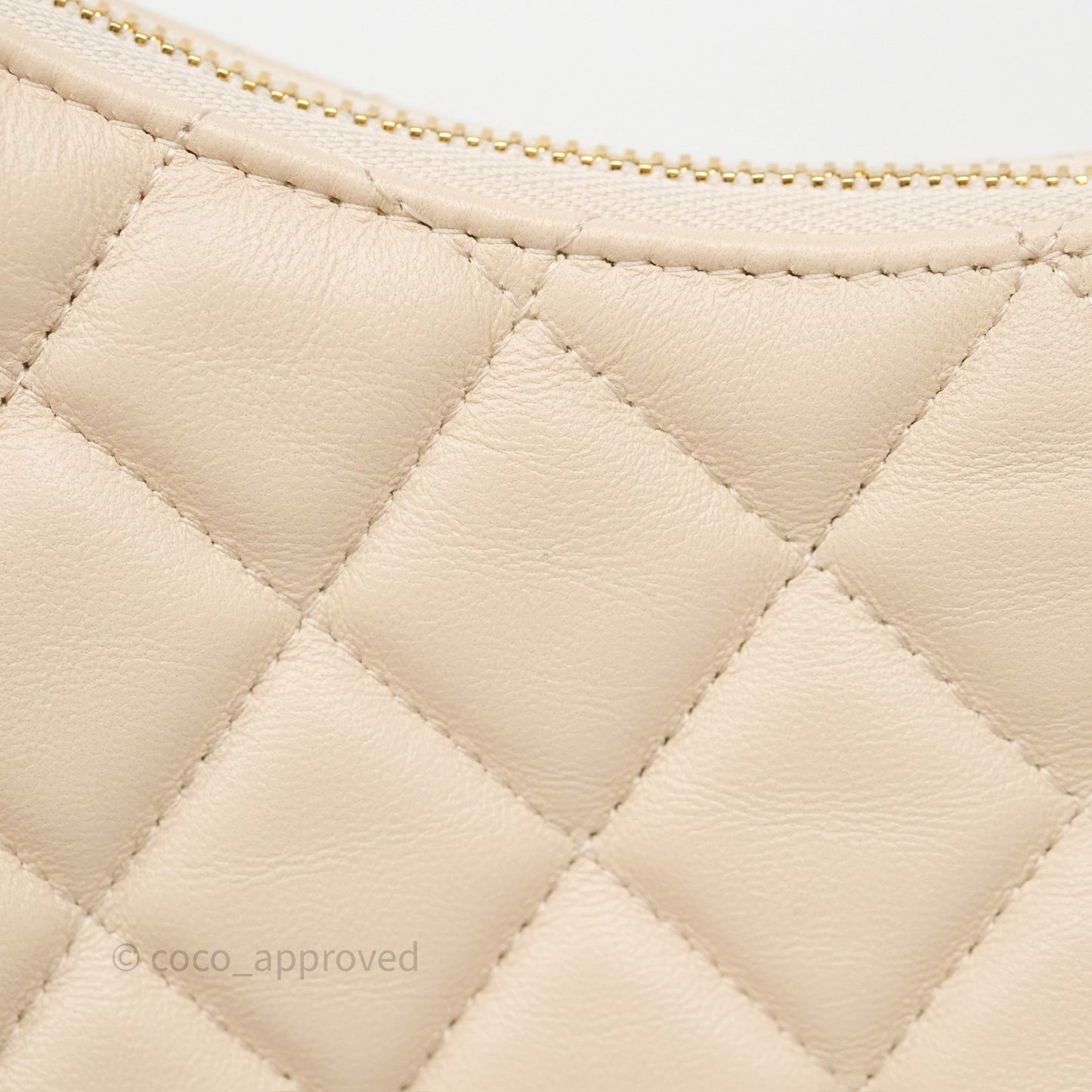 Chanel Small Hobo Bag Light Beige Lambskin Gold Hardware 23P