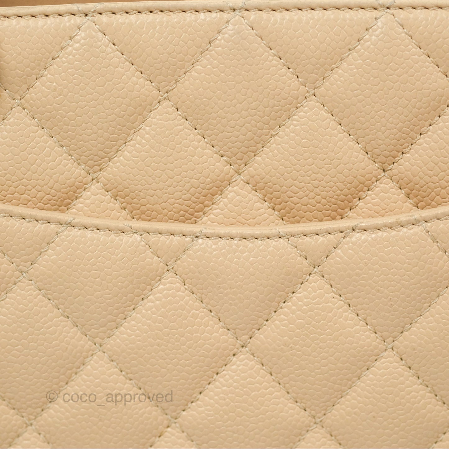 Chanel GST Beige Caviar Silver Hardware