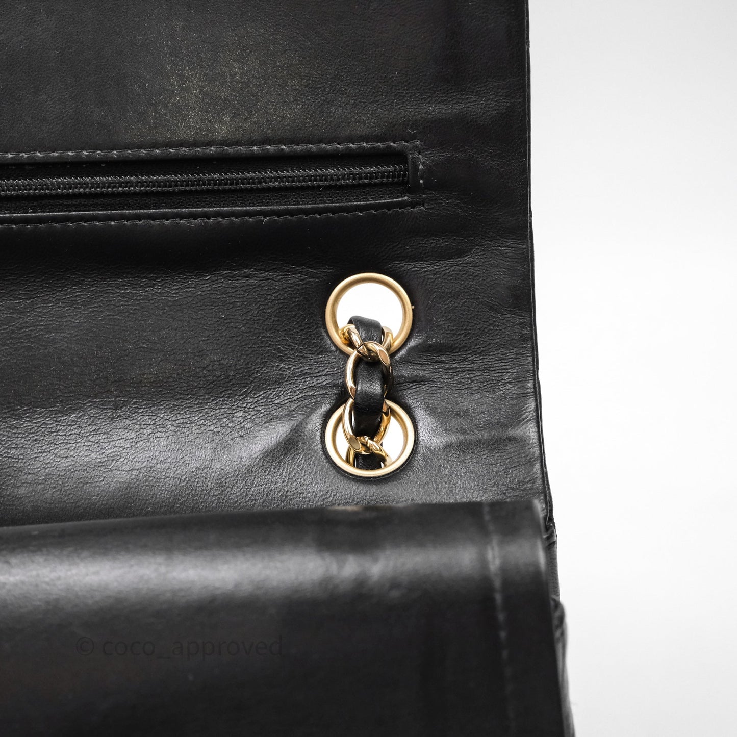 Chanel Vintage Classic M/L Medium Double Flap Black Lambskin 24K Gold Hardware