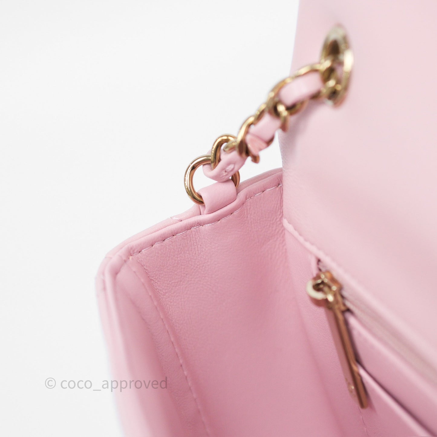 Chanel Quilted Extra Mini Rectangular Flap Pink Lambskin Gold Hardware