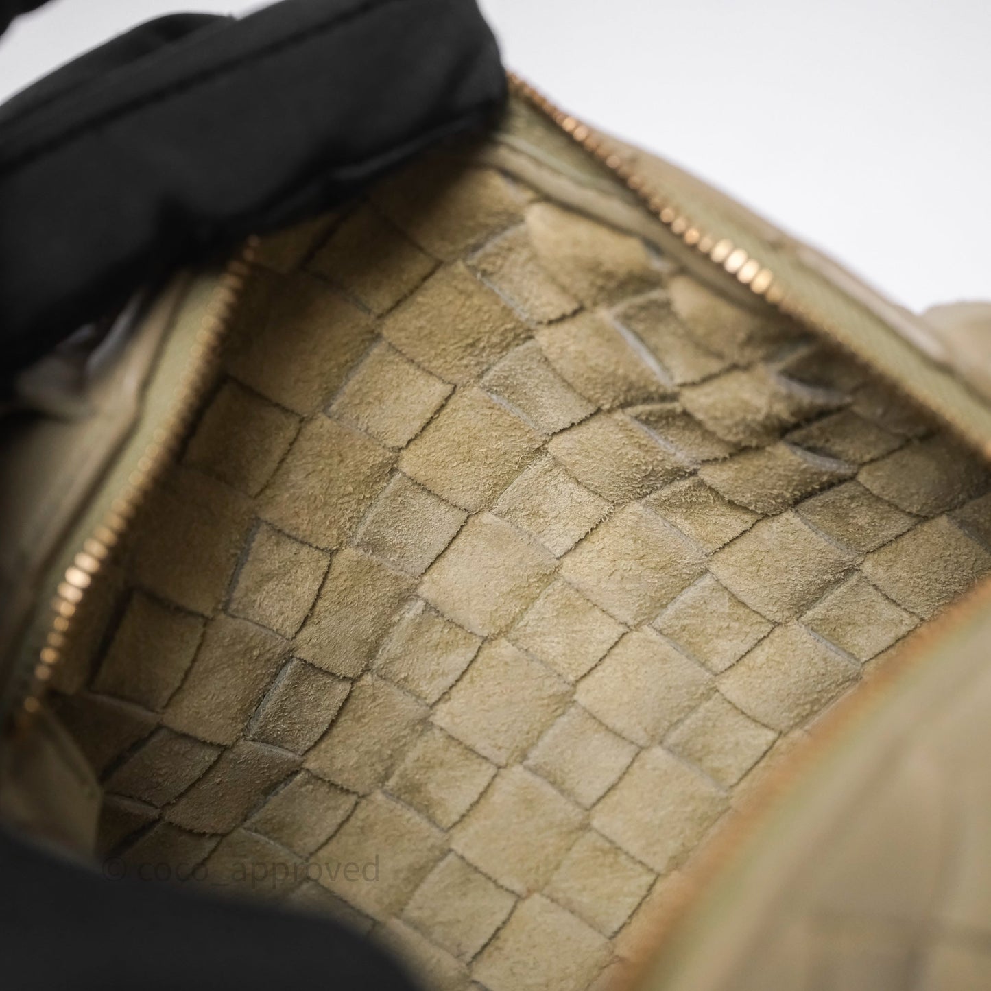 Bottega Veneta Mini Loop Camera Bag Intrecciato Lambskin Travertine
