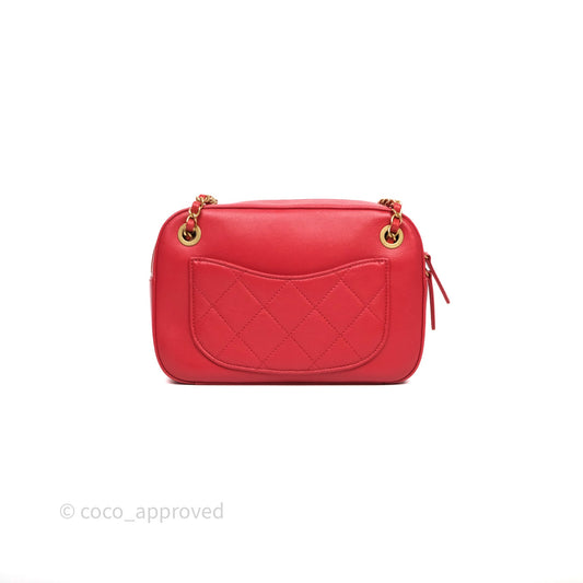 Chanel Infinity Camera Case Red Goatskin Aged Gold Hardware