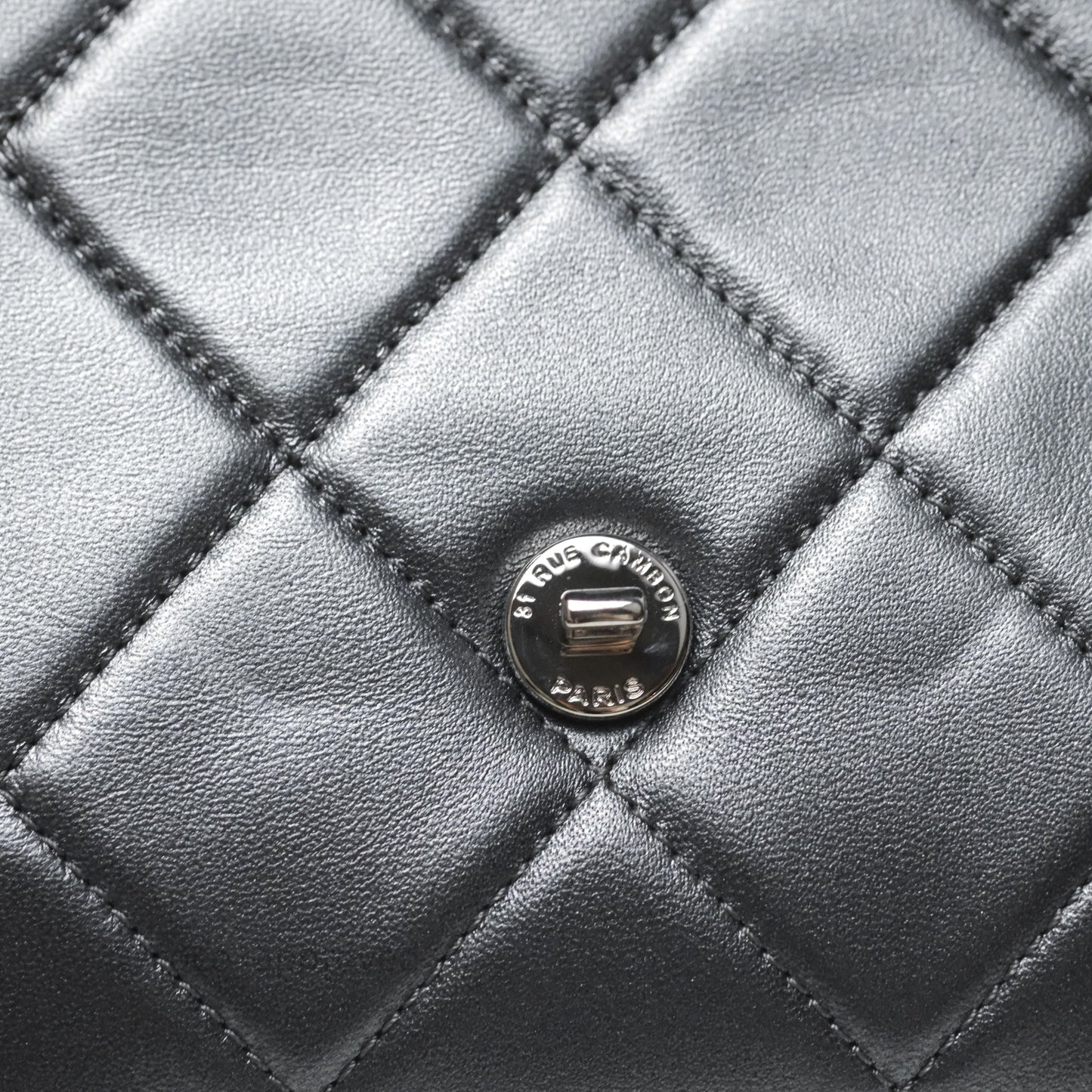 Chanel Clutch with Chain Metallic Dark Grey Silver Hardware