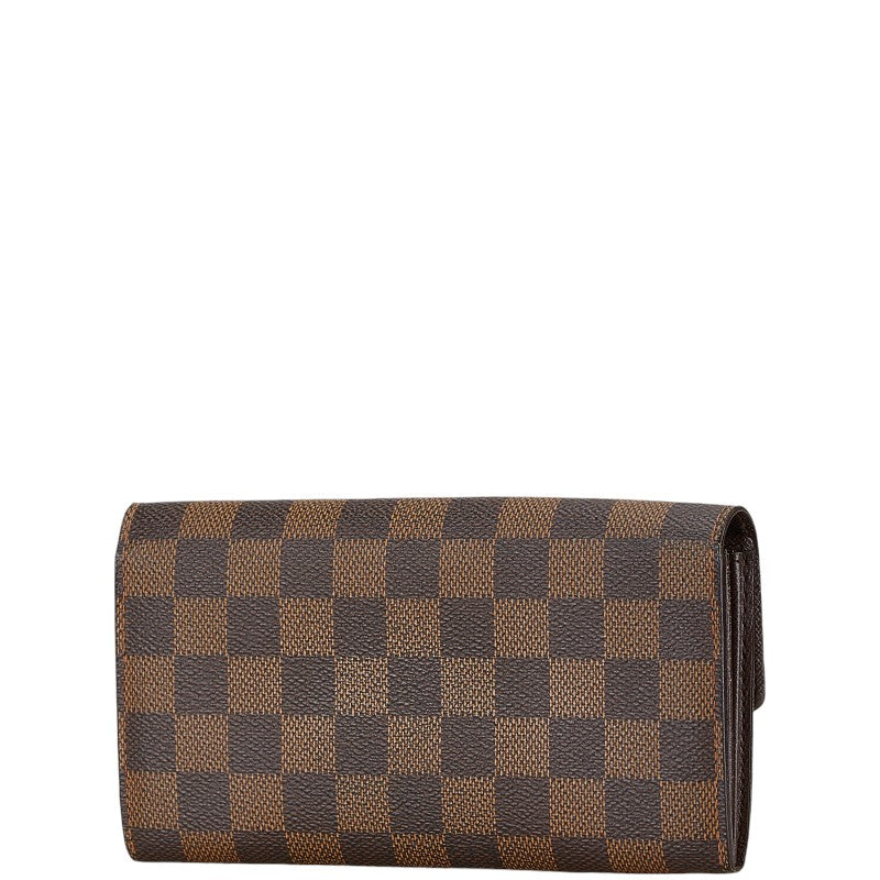 Louis Vuitton Damier Sarah Wallet Brown PVC Leather in New Condition