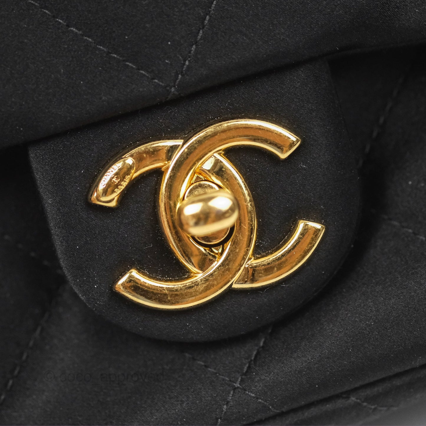 Chanel Mini Square with Crystal Top Handle Black Satin Gold Hardware