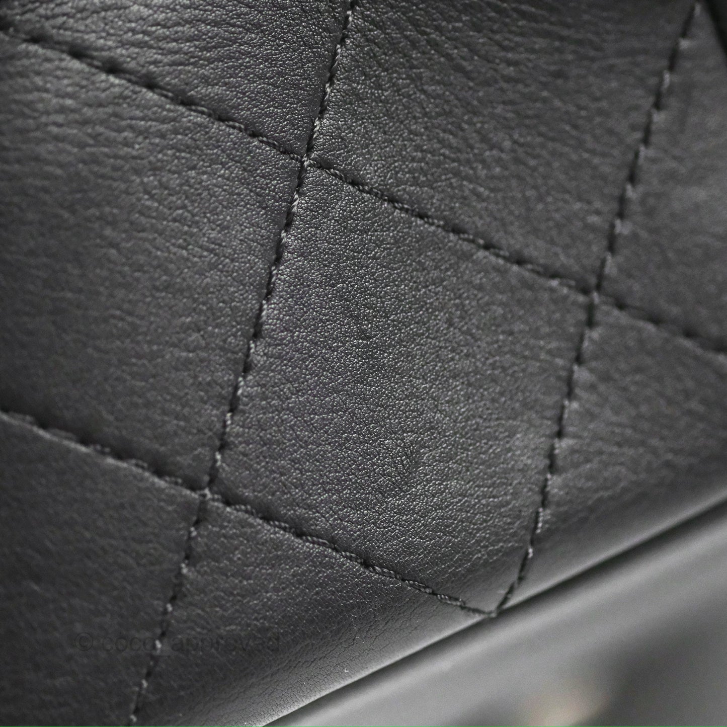 Chanel Flat Quilted Boston Bag Black Calfskin Silver Hardware
