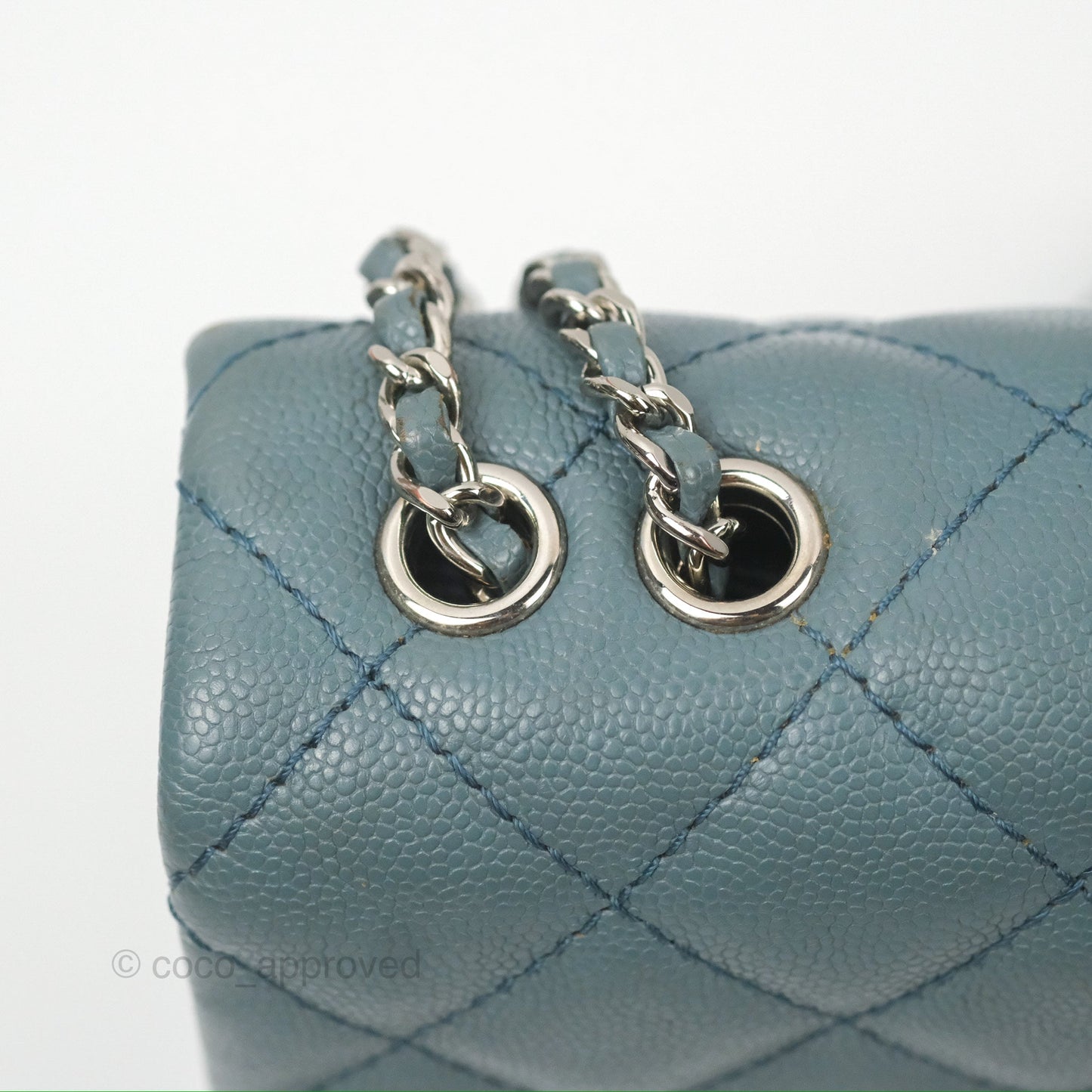 Chanel Quilted Small Urban Companion Flap Bag Blue Caviar Silver Hardware