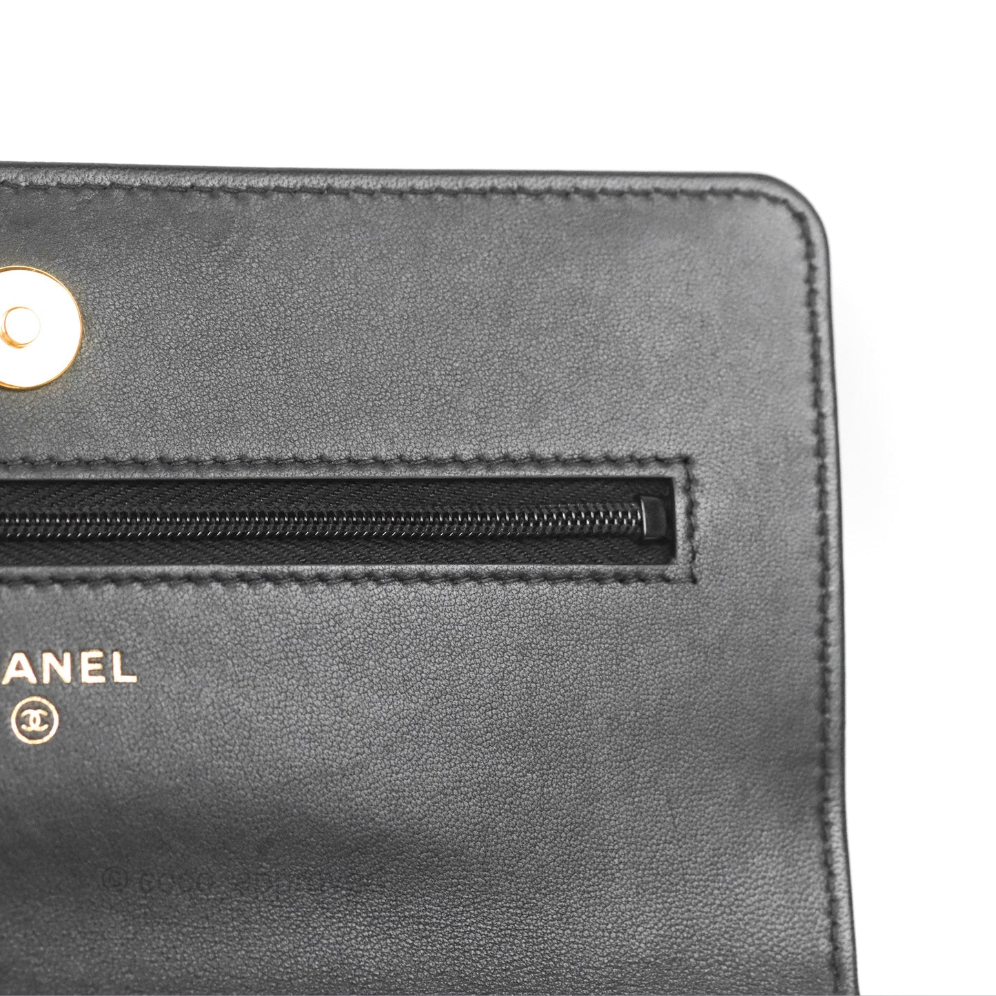 Chanel Quilted Classic WOC Black Lambskin Gold Hardware