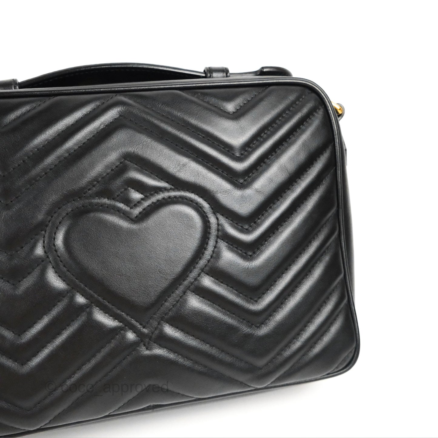 Gucci Small GG Marmont Shoulder Bag Matelasse with Sylvie Web Strap Black