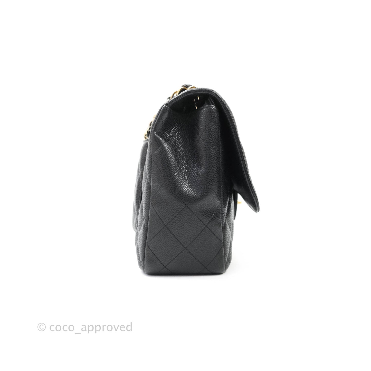 Chanel Classic Jumbo Single Flap Black Caviar 24K Gold Hardware⁣⁣