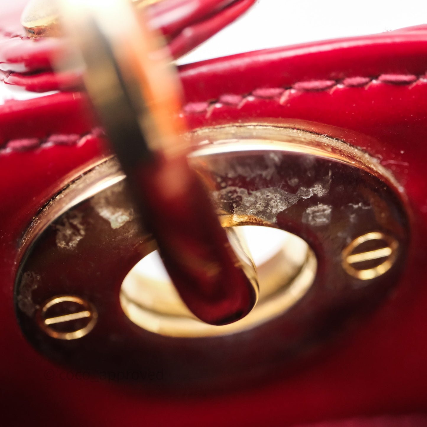 Christian Dior Mini Lady Dior Red Patent Cannage Gold Hardware