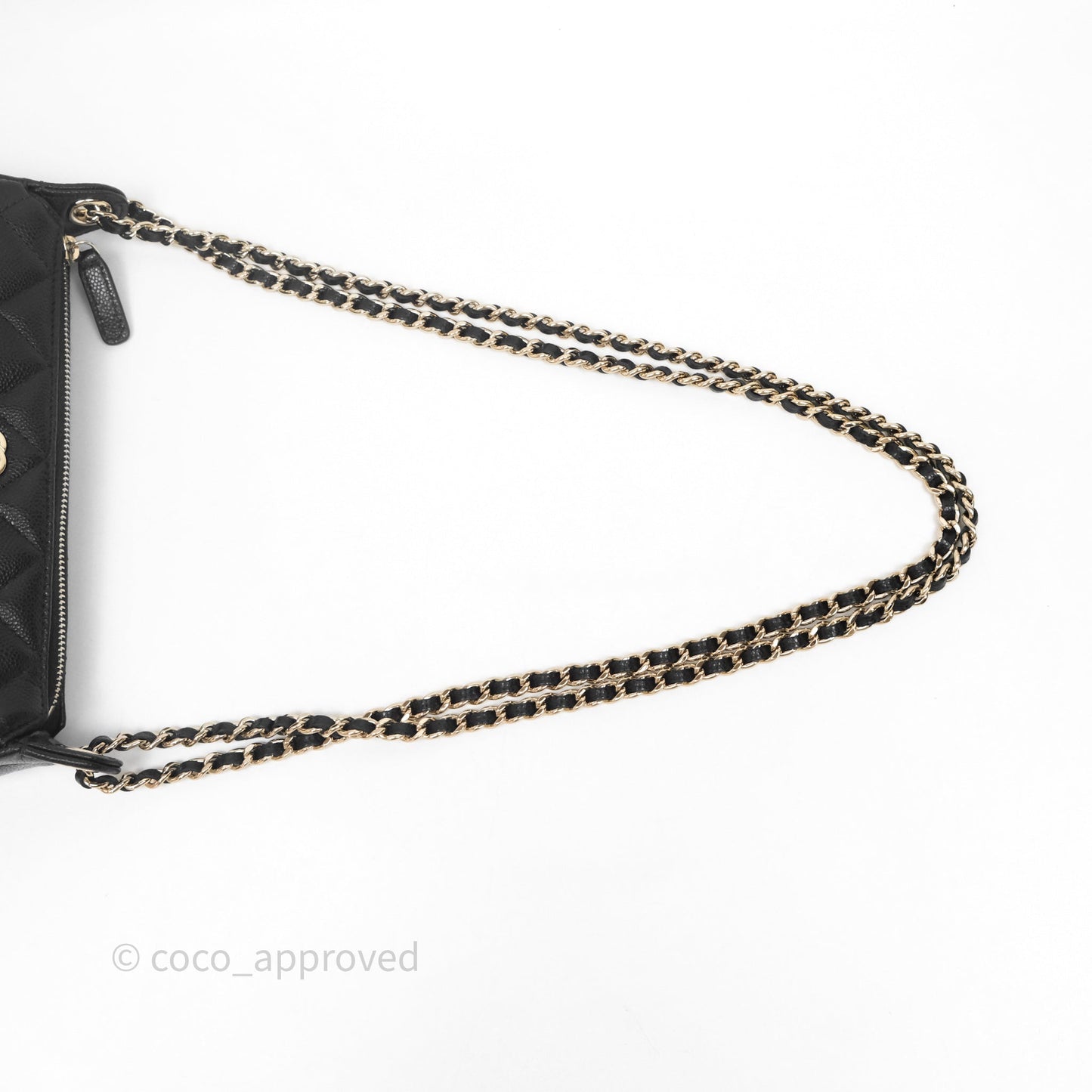 Chanel Clutch on Chain Black Caviar Gold Hardware