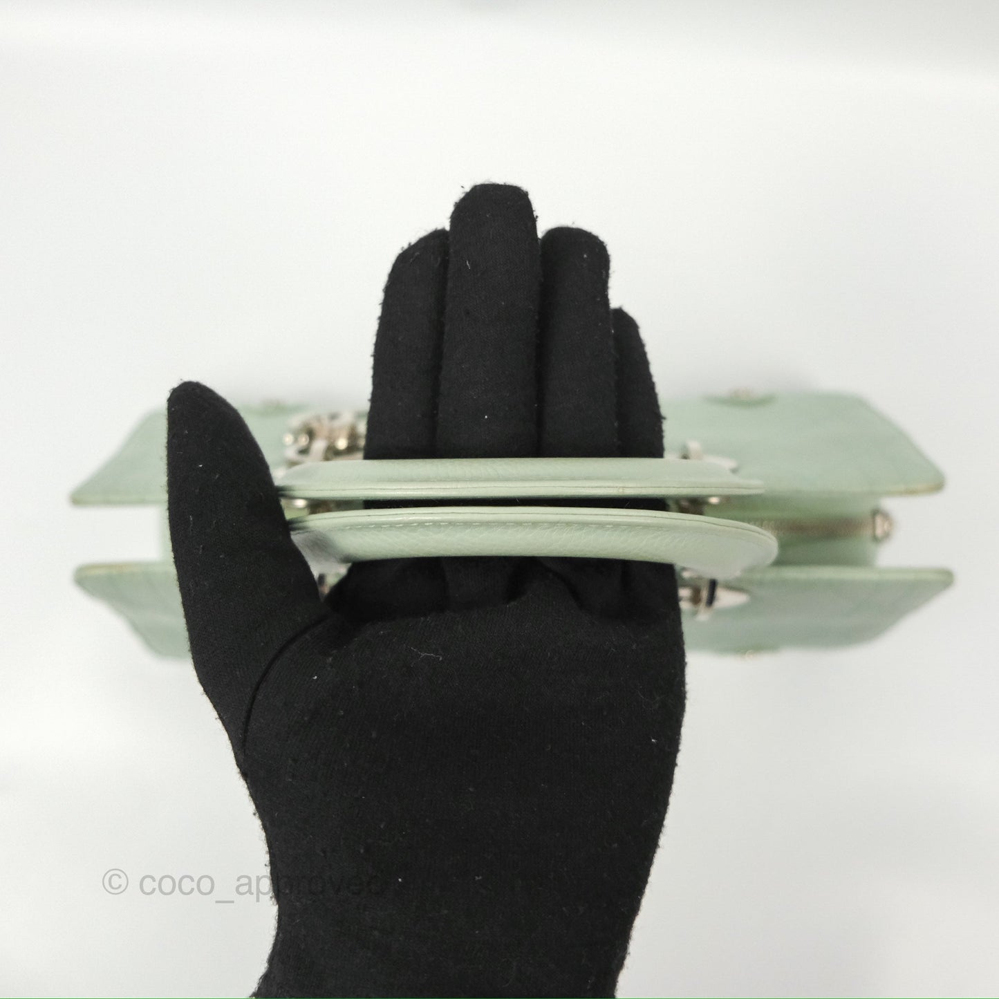 Dior East West Lady Dior Mint Green Calfskin Silver Hardware