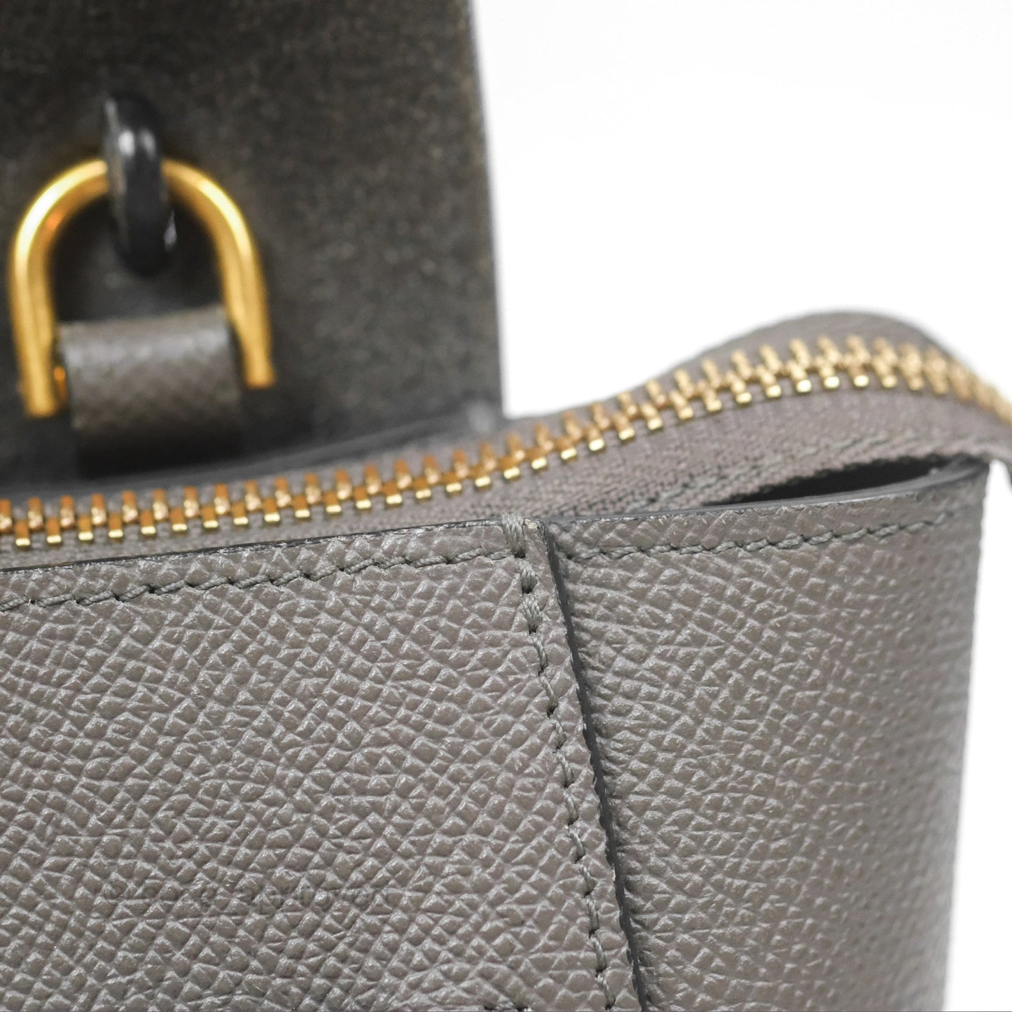 Celine Pico Belt Bag Grey Grained Calfskin Gold Hardware