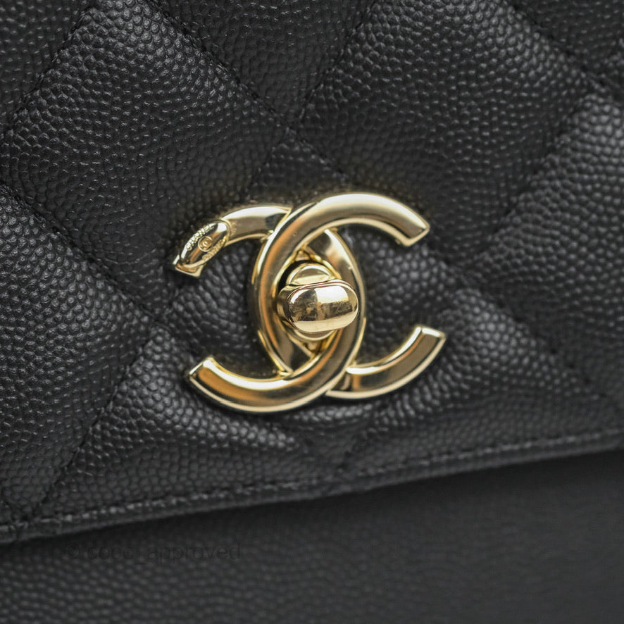 Chanel Quilted Medium Business Affinity Flap Black Caviar Gold Hardware