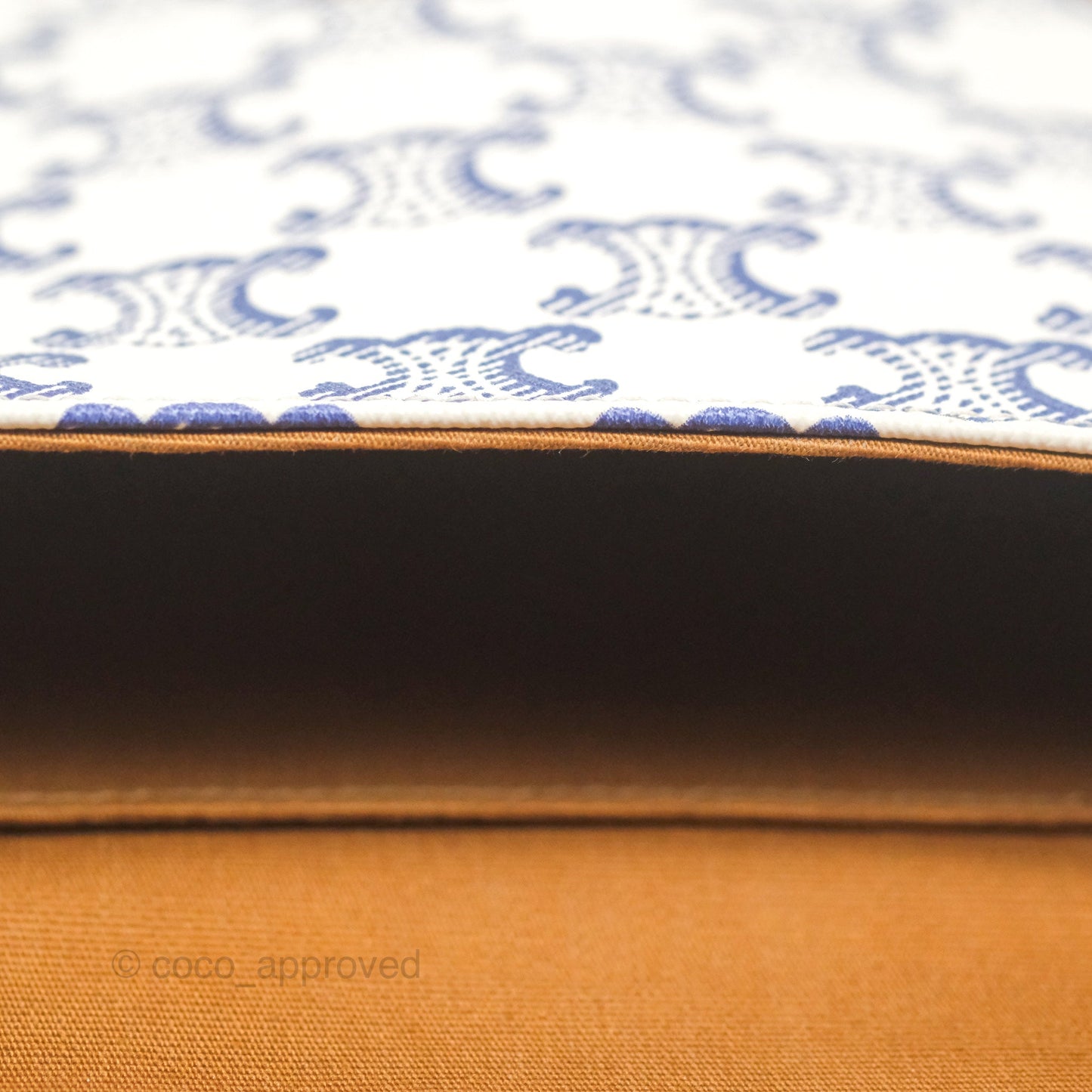 Celine Mini Besace Triomphe Embroidery Calfskin White/ Blue