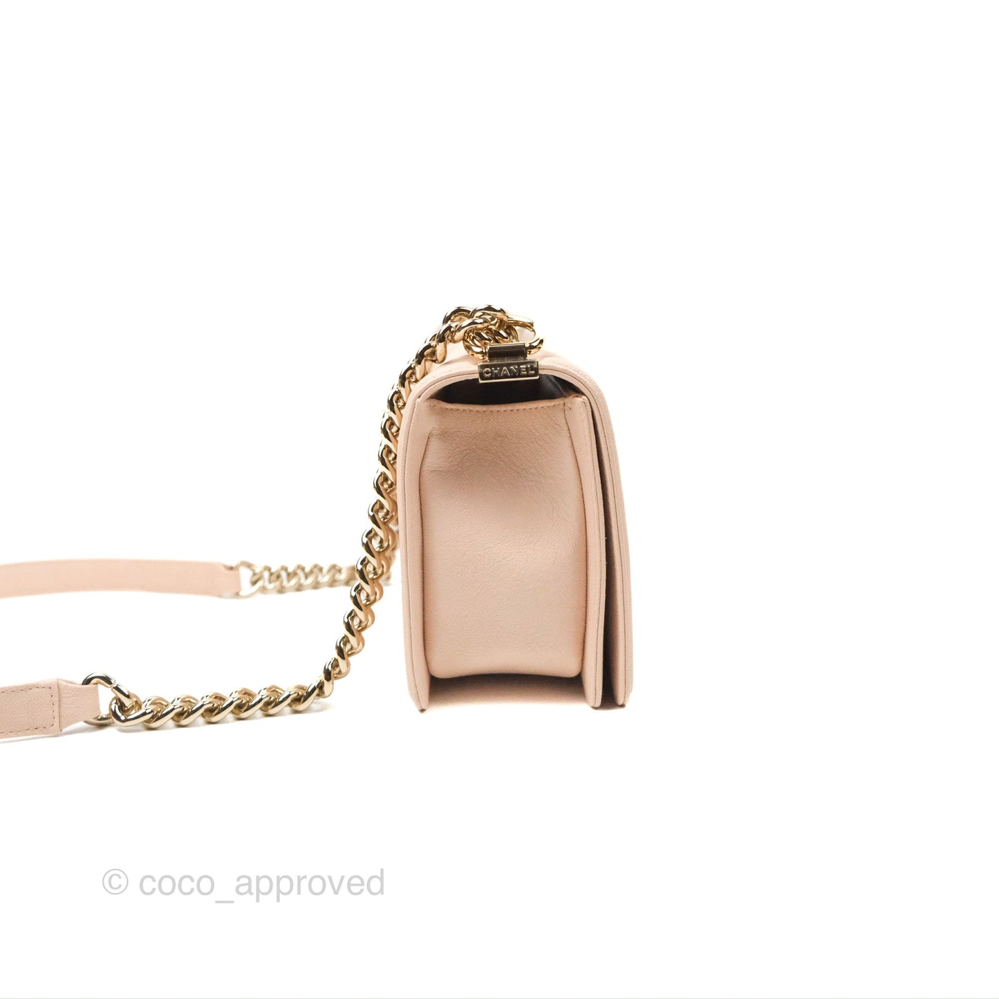 Chanel Chevron Medium Boy Light Pink Caviar Gold Hardware