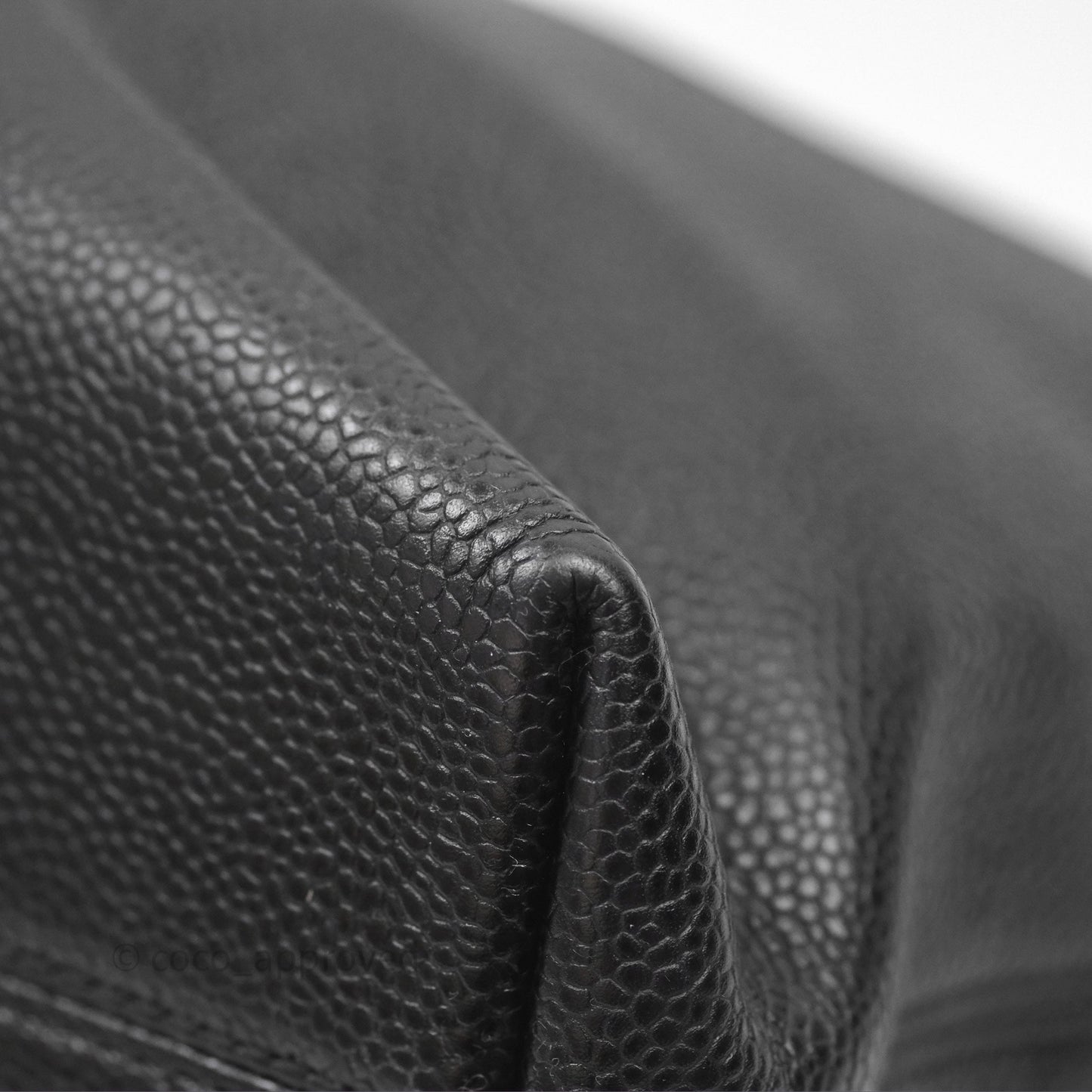 Chanel Vintage CC Tote Bag Black Caviar
