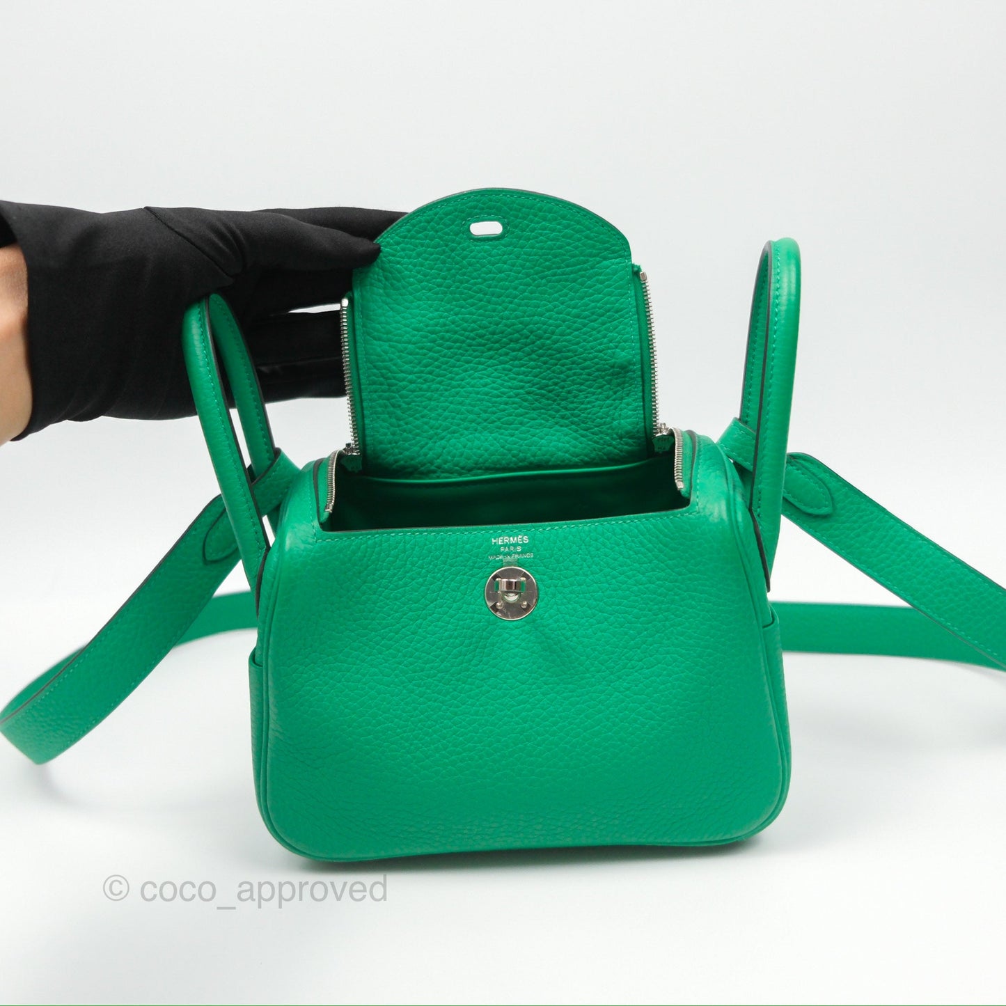 Hermès Mini Lindy 20 Menthe 6W Clemence Palladium Hardware