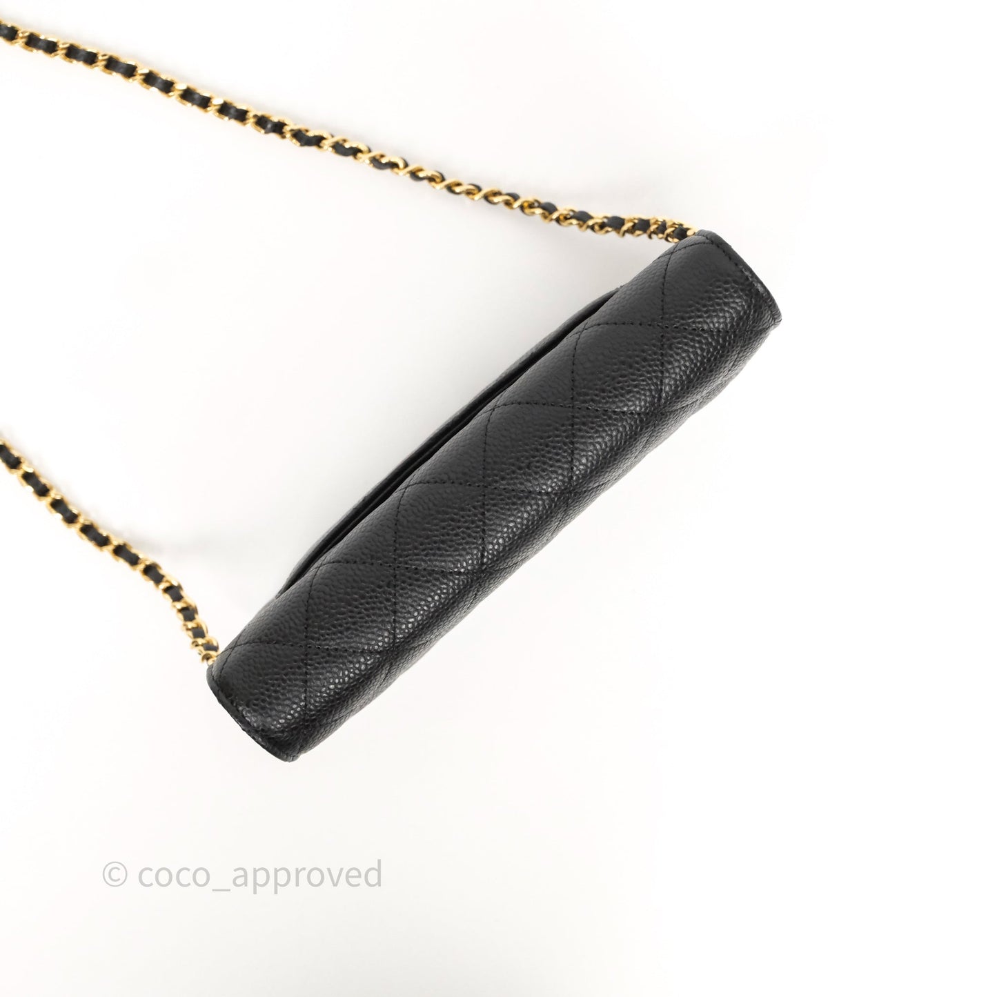 Chanel Quilted Classic Wallet On Chain WOC Black Caviar Gold Hardware