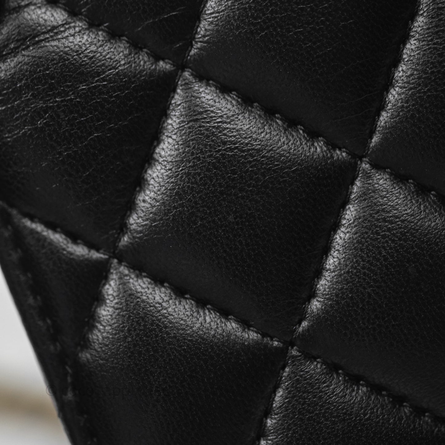 Chanel Quilted Pearl Crush Wallet on Chain WOC Black Lambskin Aged Gold Hardware