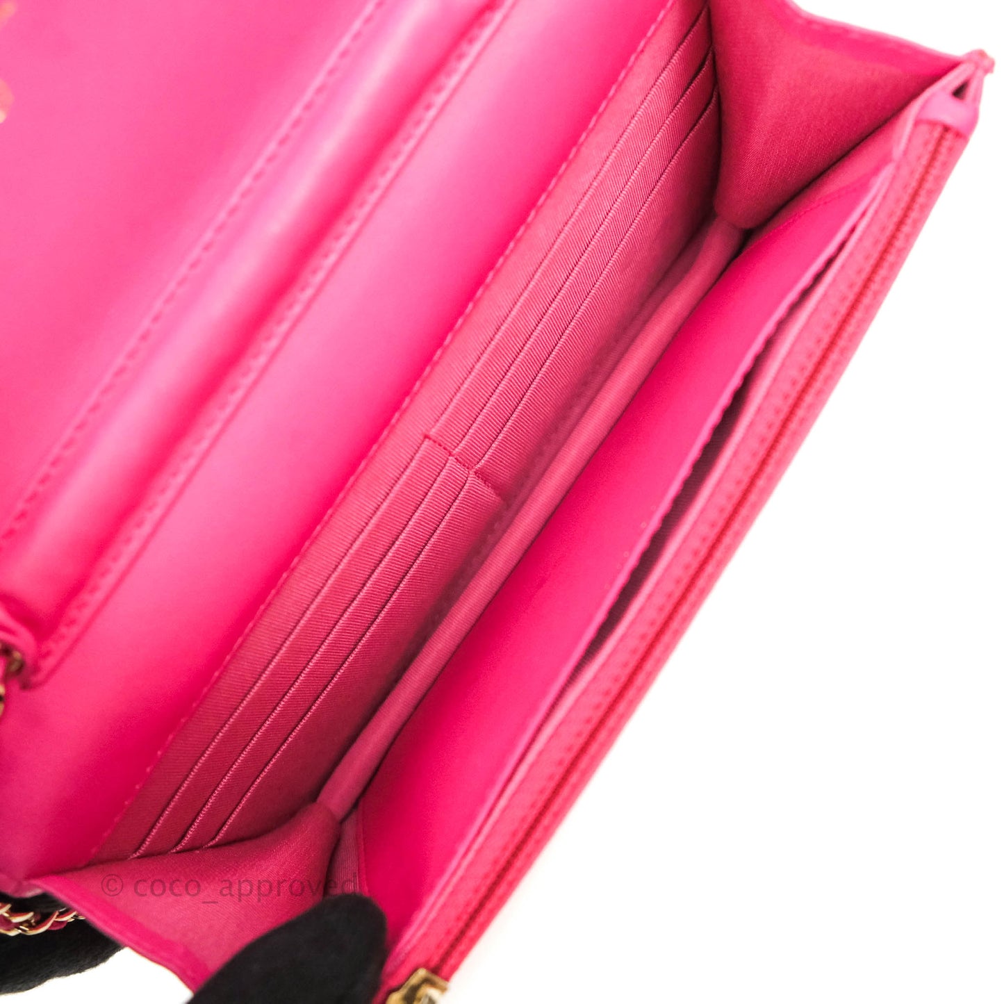 Chanel Quilted Wallet on Chain WOC Pink Lambskin Gold Hardware