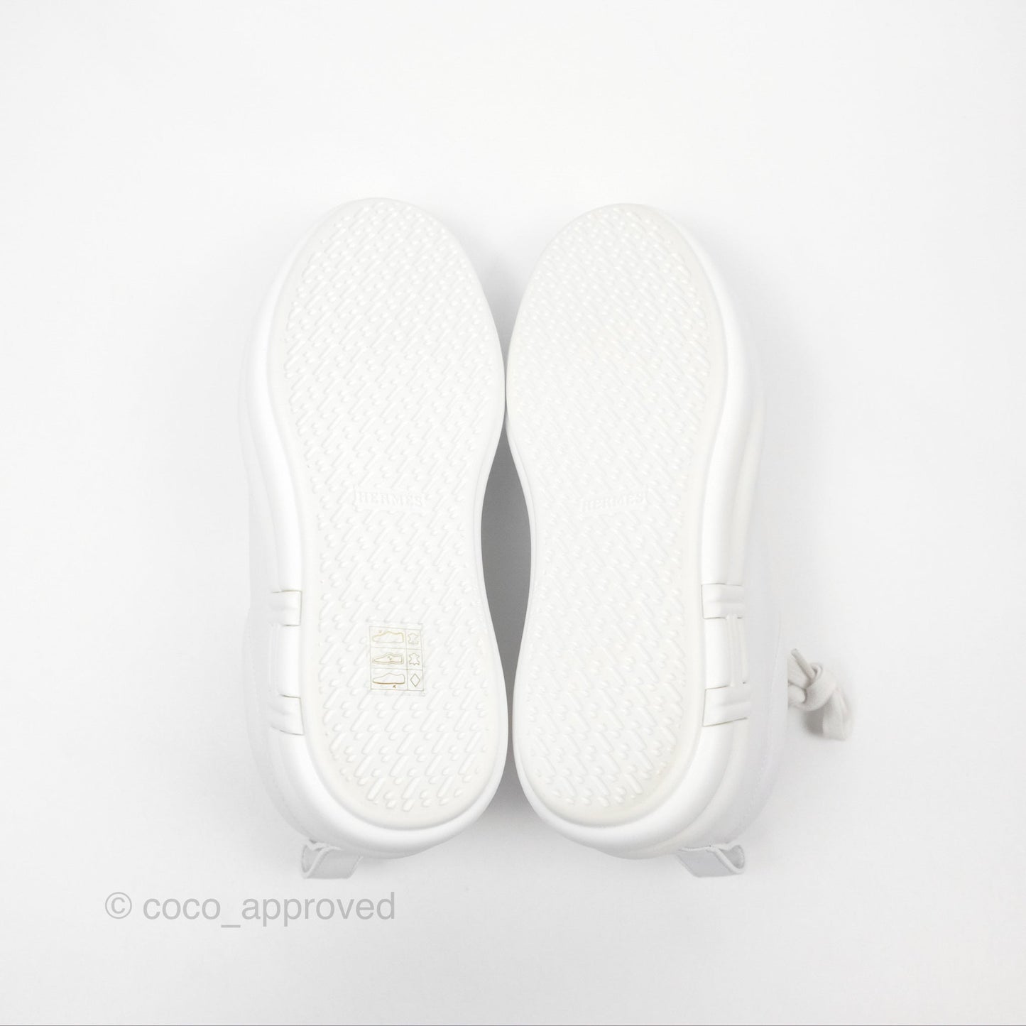 Hermès Happy Sneaker in White Calfskin Size 36.5