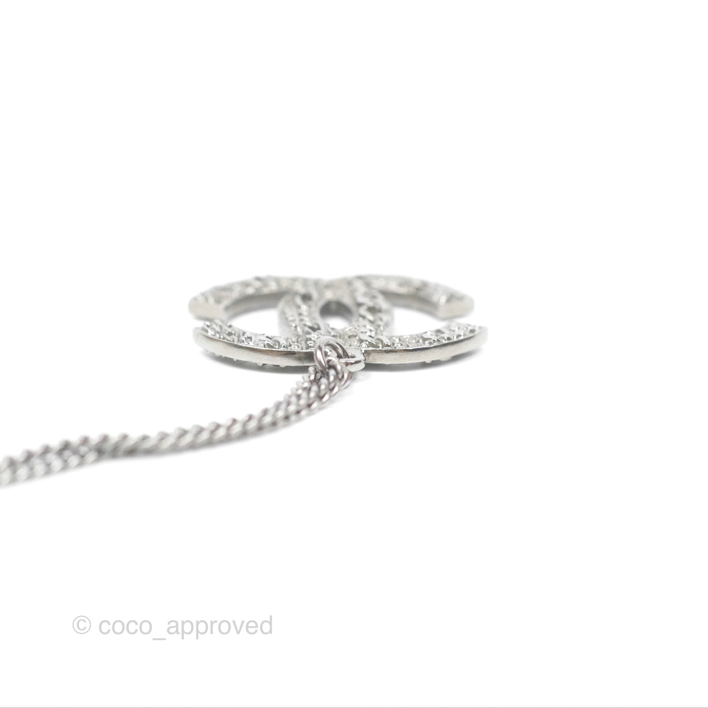 Chanel Chain CC Necklace Gun Metal Tone 14C