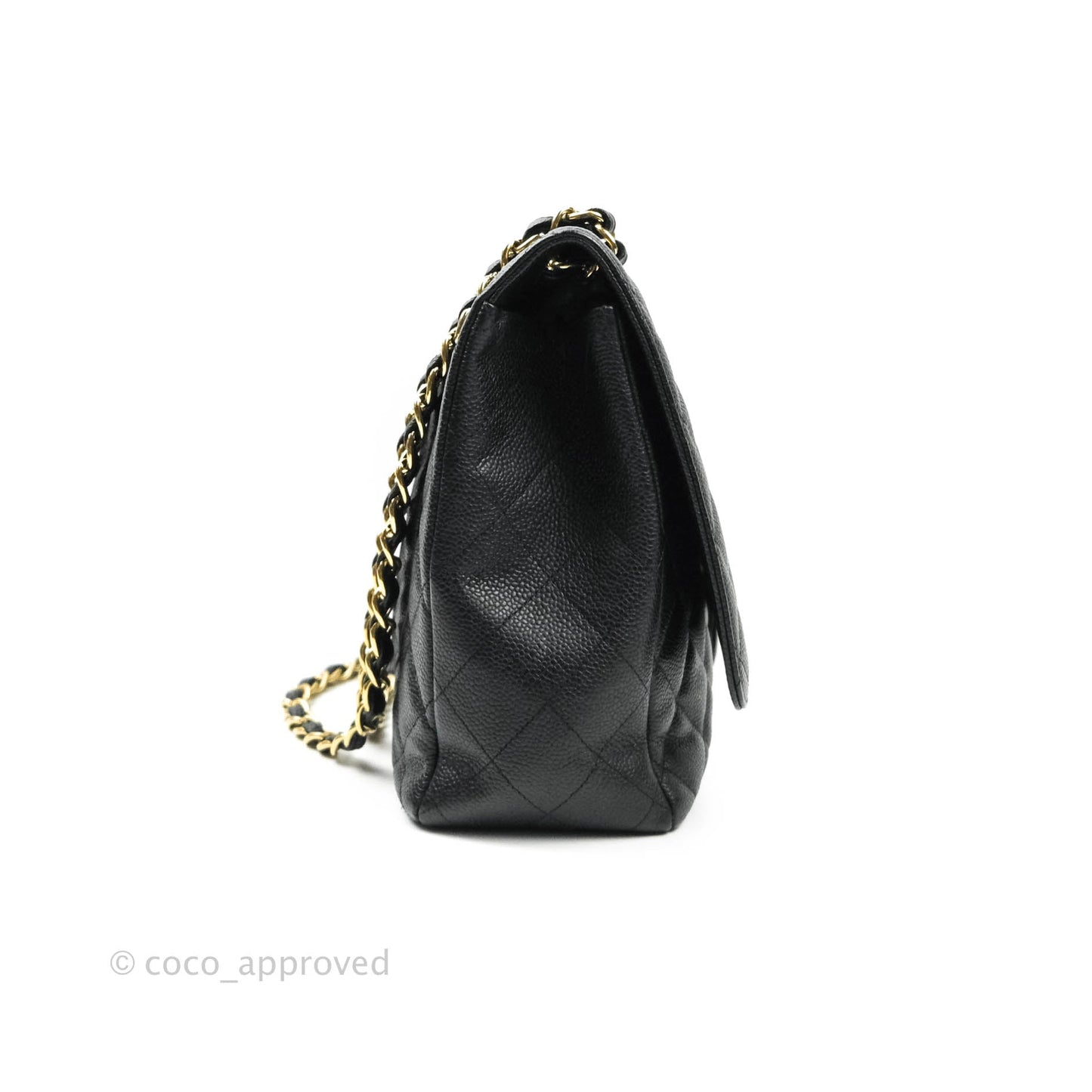 Chanel Classic Single Flap Maxi Black Caviar Gold Hardware
