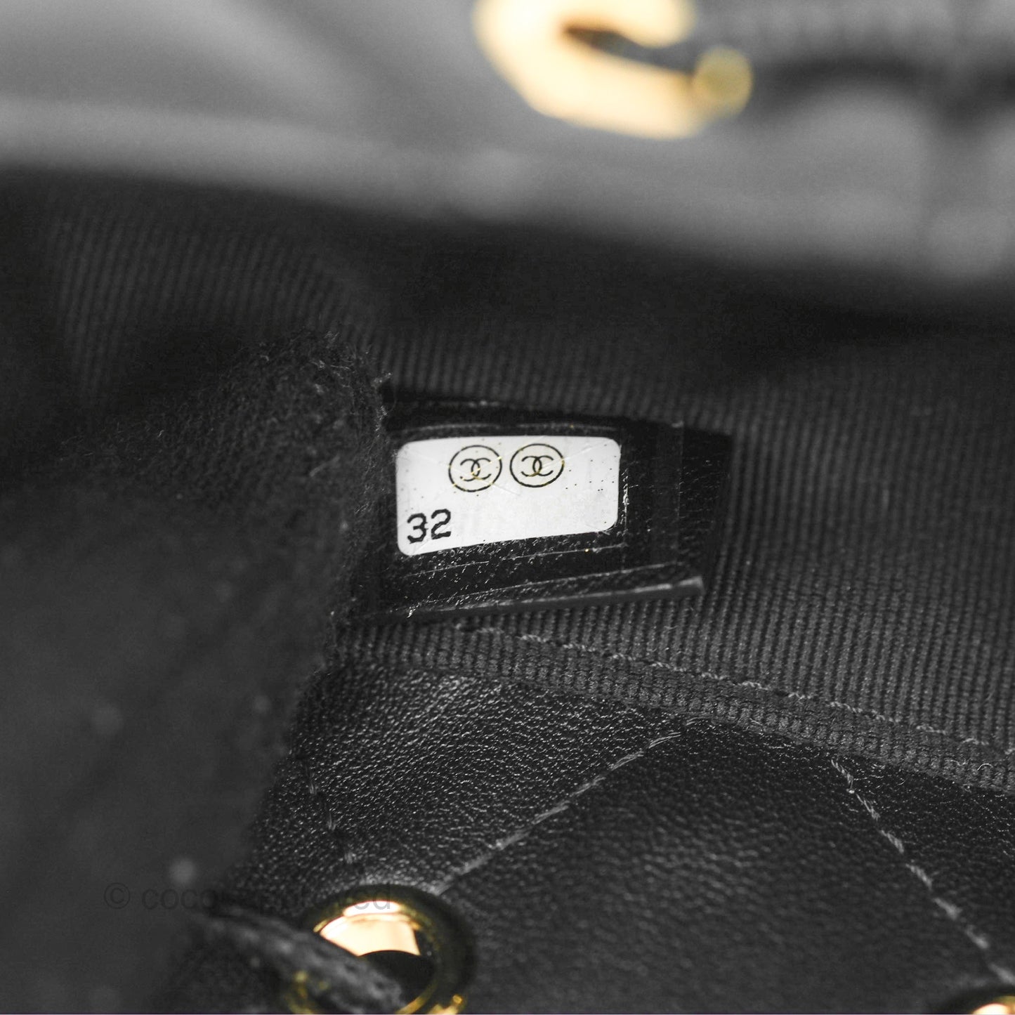 Chanel Small Bucket With Chain Black Lambskin Gold Hardware