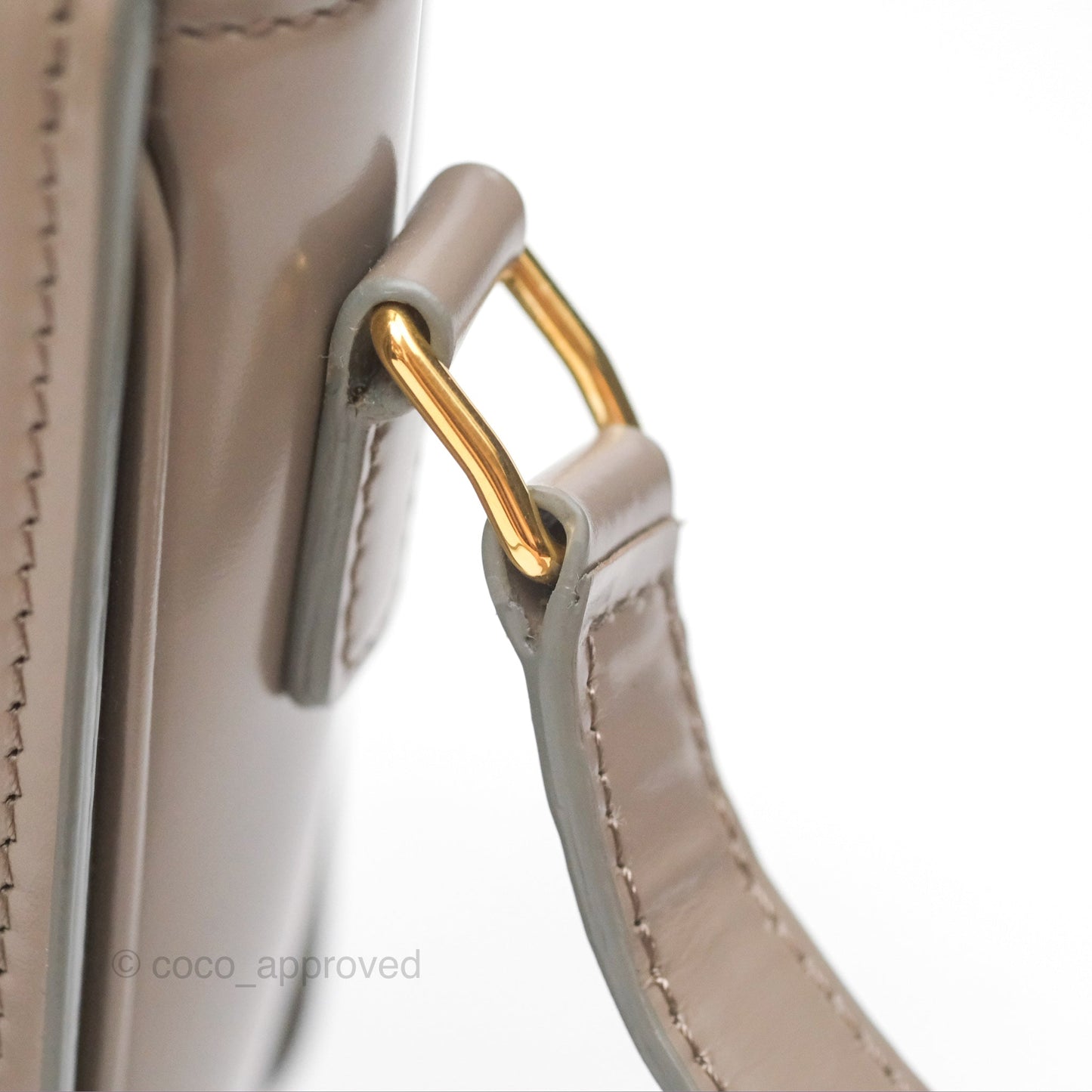 Celine Teen Triomphe Shiny Calfskin Pebble Gold Hardware