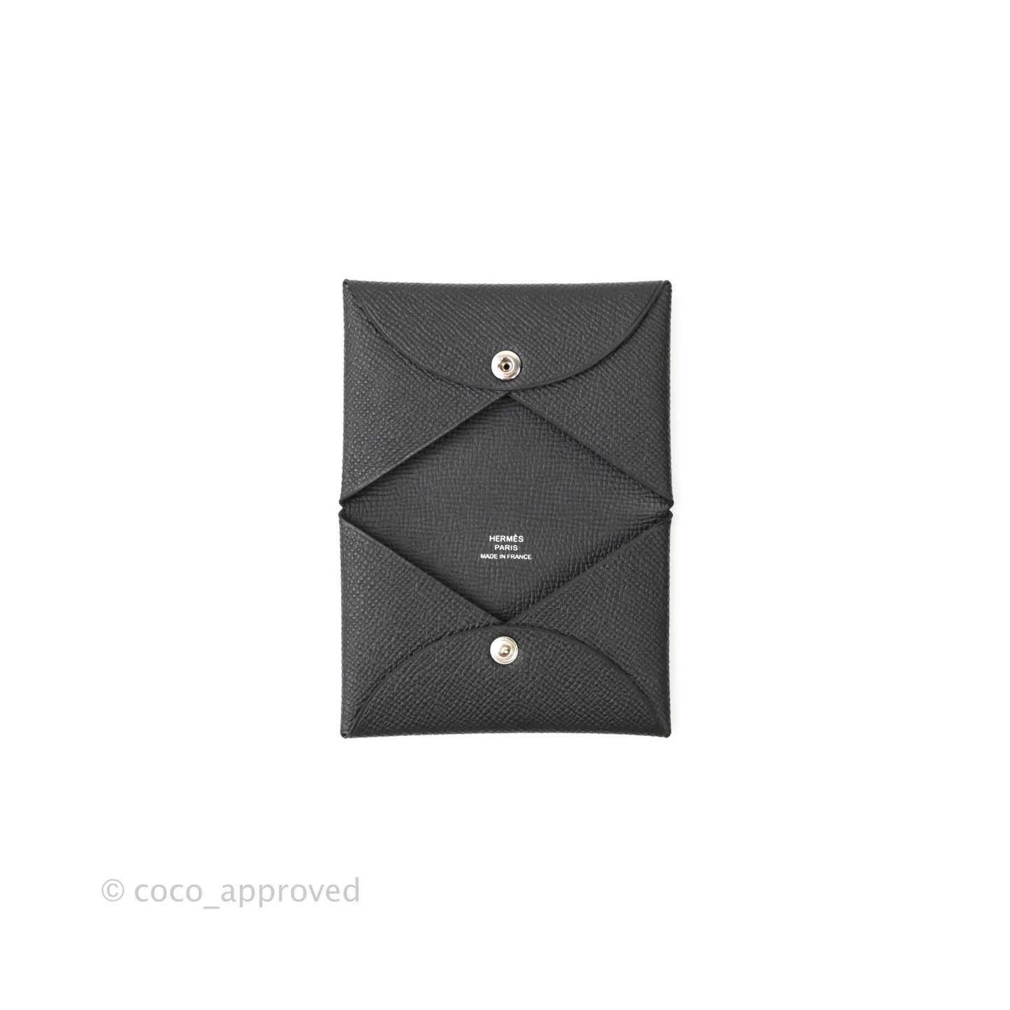 Hermès Calvi Card Holder Epsom Black