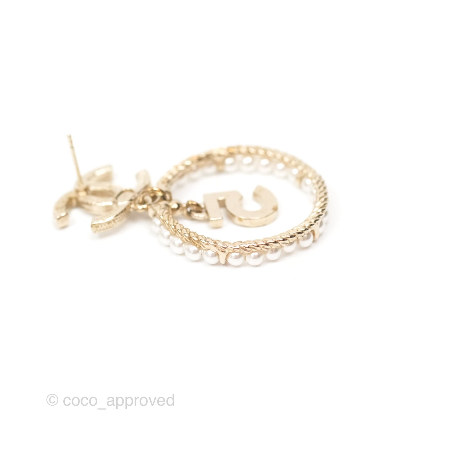 Chanel CC Crystal Pearl Ring No 5 Drop Earrings 20C