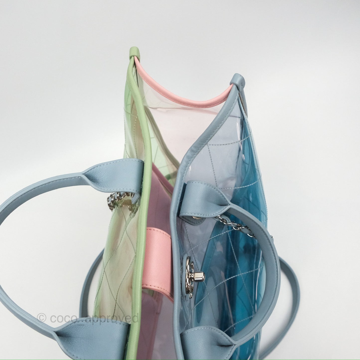 Chanel Coco Splash Blue/Green/Pink PVC Shopping Tote Bag