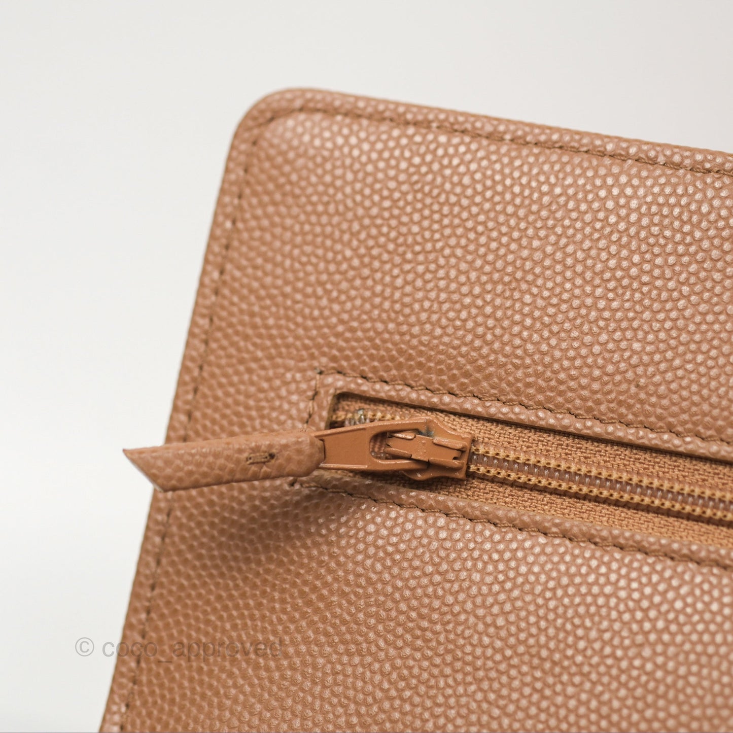 Chanel Coco First Wallet On Chain WOC Dark Beige Caviar Gold Hardware 22K
