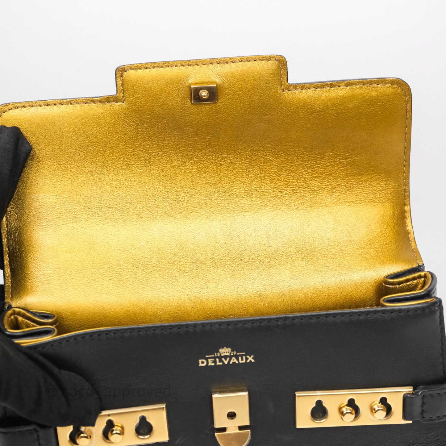 Delvaux Tempête Mini Black Calfskin Gold Hardware