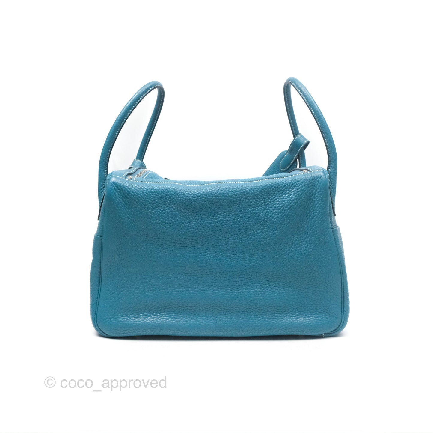 Hermès Lindy 34 Blue Jean Clemence Palladium Hardware