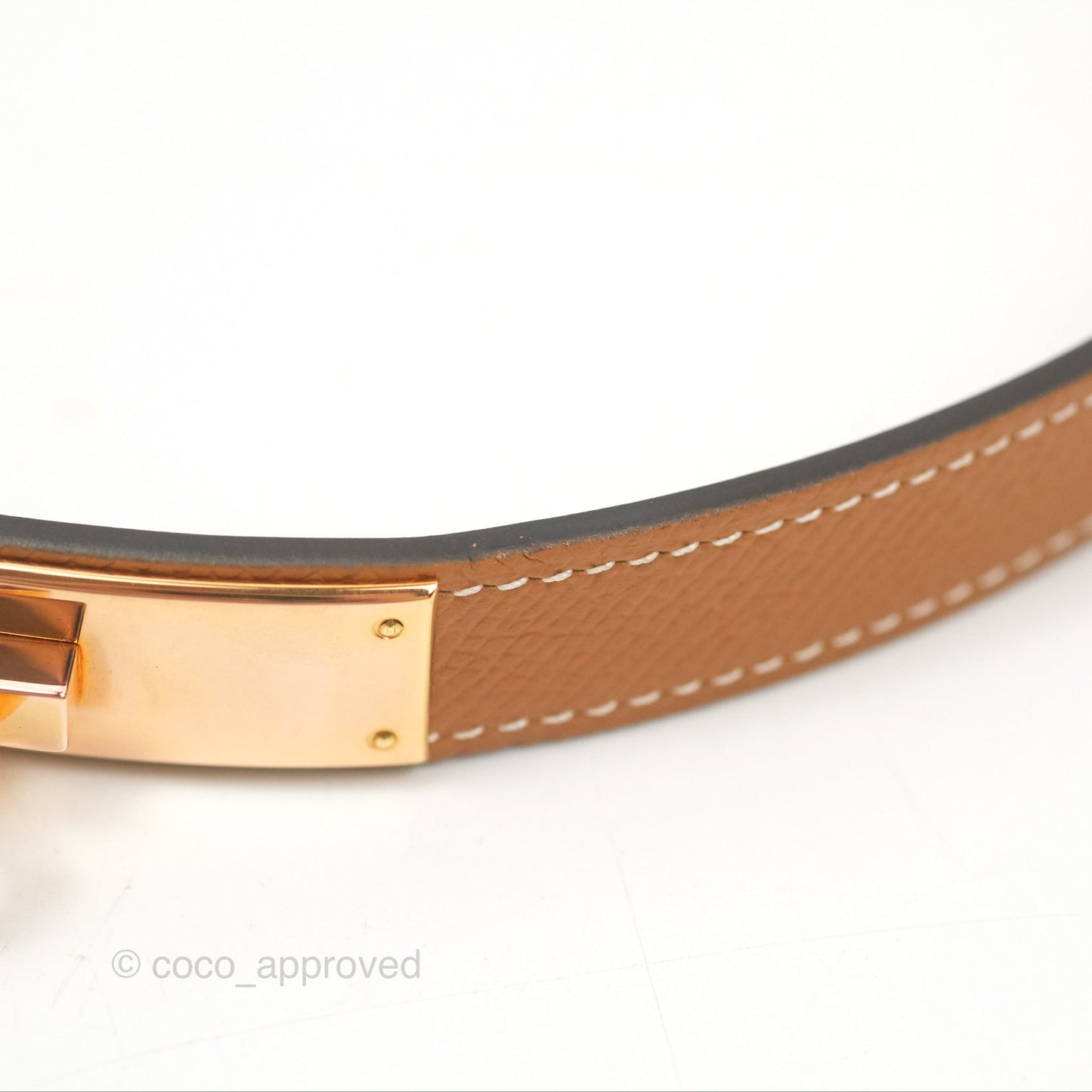 Hermès Kelly Buckle Belt Gold Epsom Rose Gold Hardware