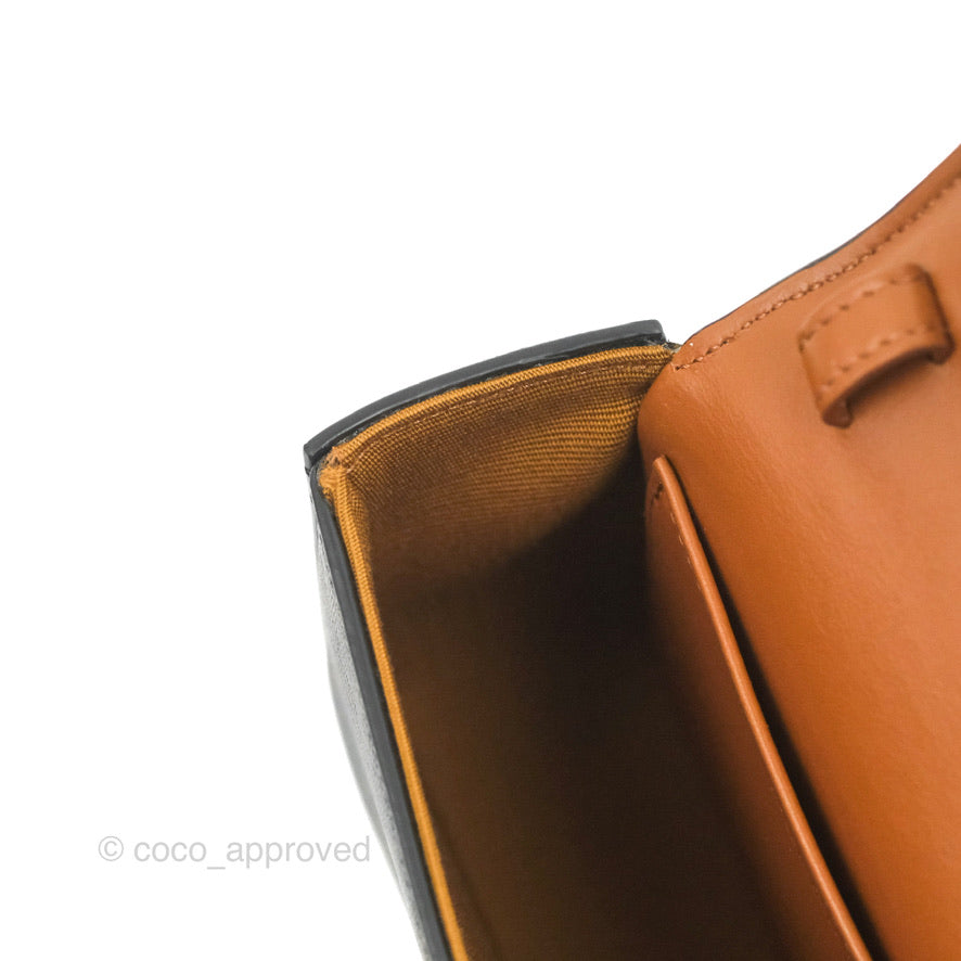 Celine Tan Canvas Calfskin Mini Triomphe