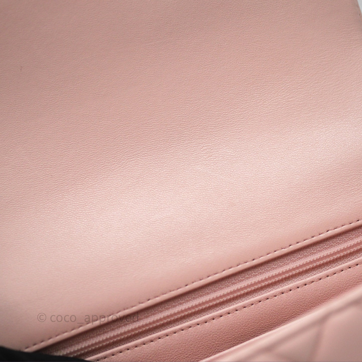 Chanel Top Handle Mini Rectangular Flap Pink Lambskin Gold Hardware