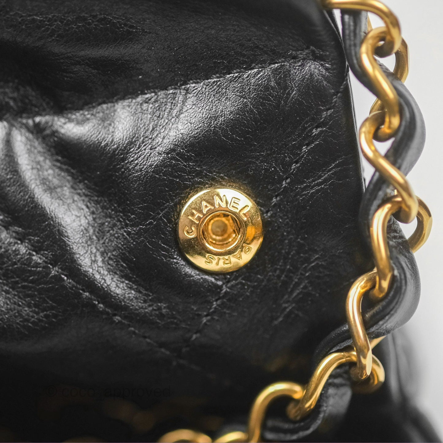 Chanel 22 Small Black Aged Calfskin Aged Gold Hardware