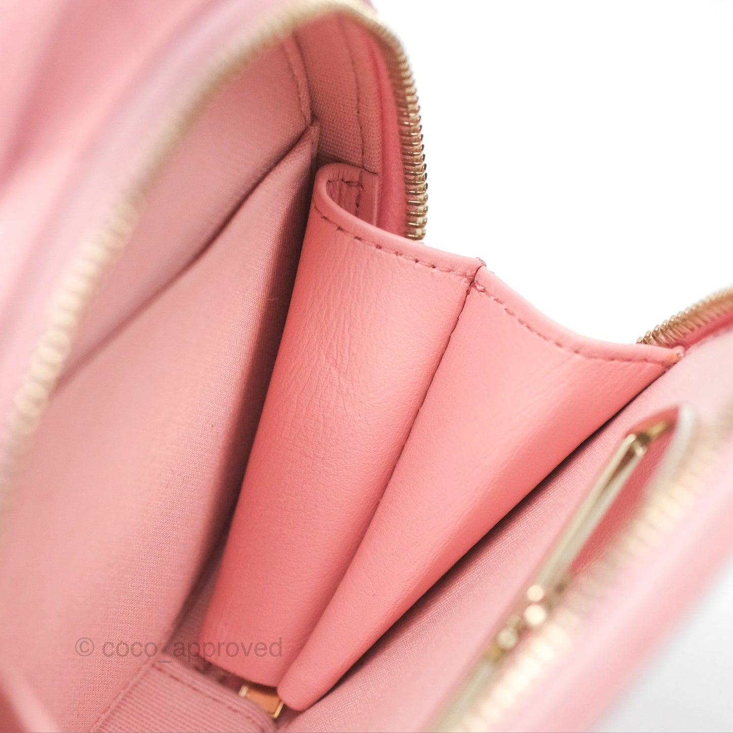 Chanel Mini Round Vanity Bag Handle With Care Pink Caviar 22C