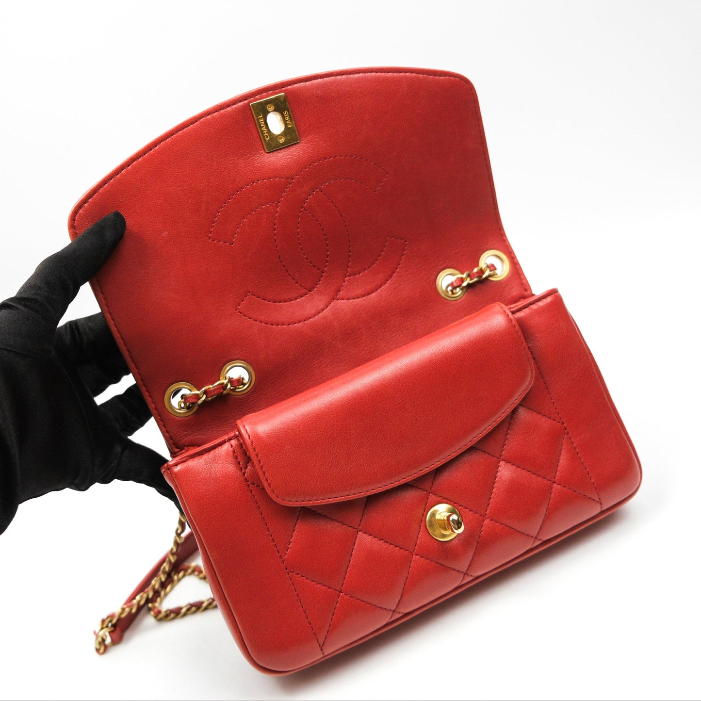 Chanel Diana Reissue Brick Red Gold Hardware