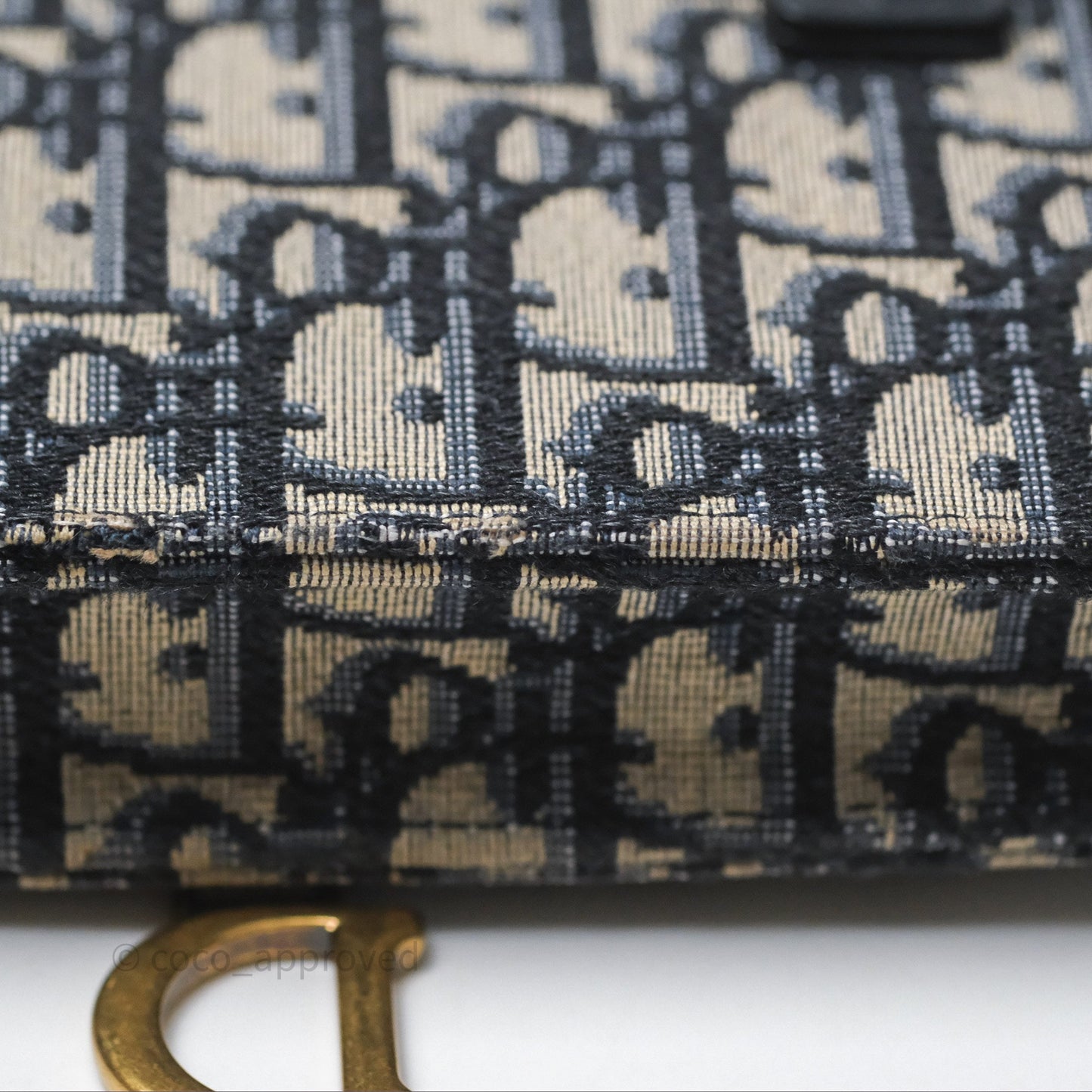 Christian Dior Blue Dior Oblique Jacquard Saddle Belt Pouch