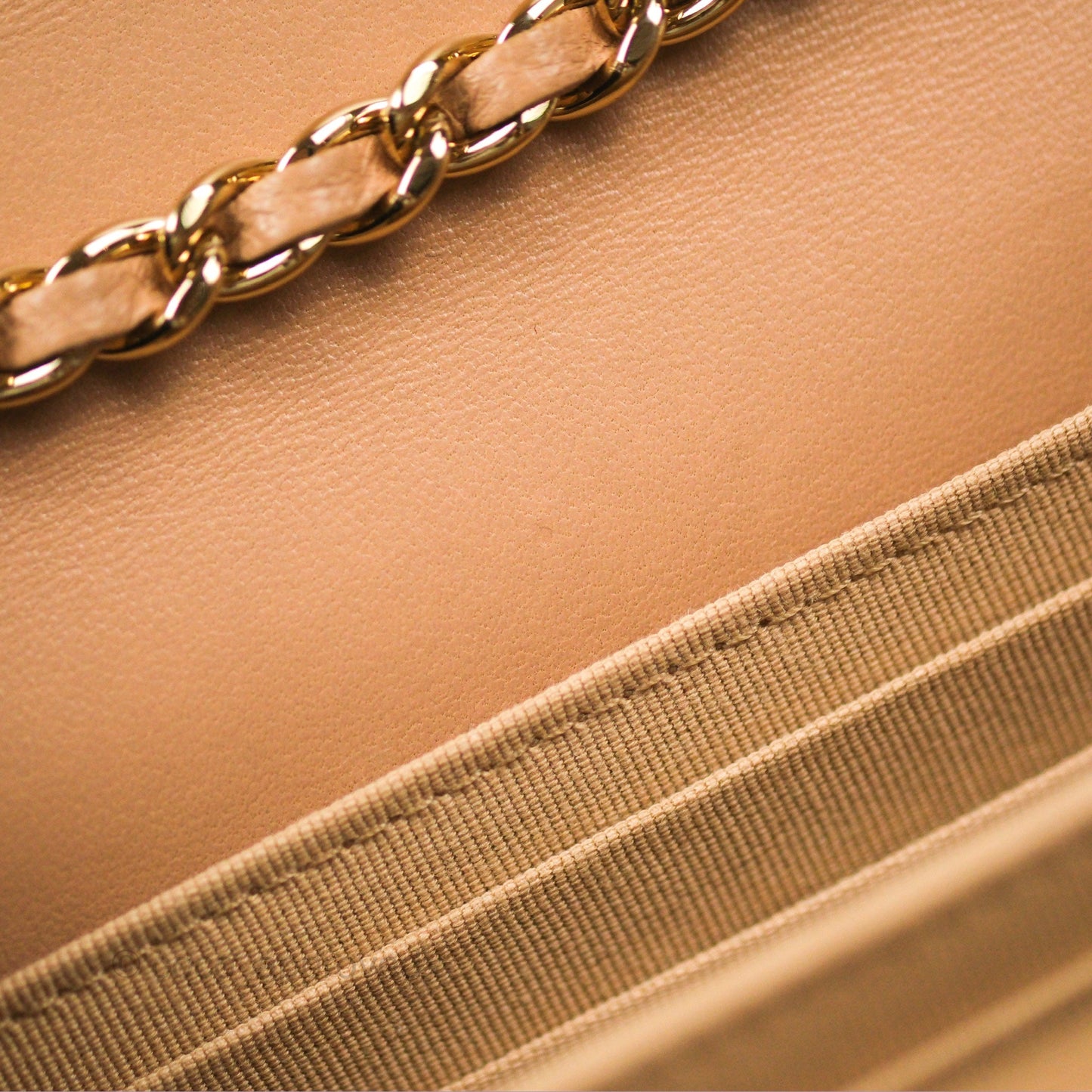 Chanel Mini Trendy WOC Beige Lambskin Gold Hardware 22B
