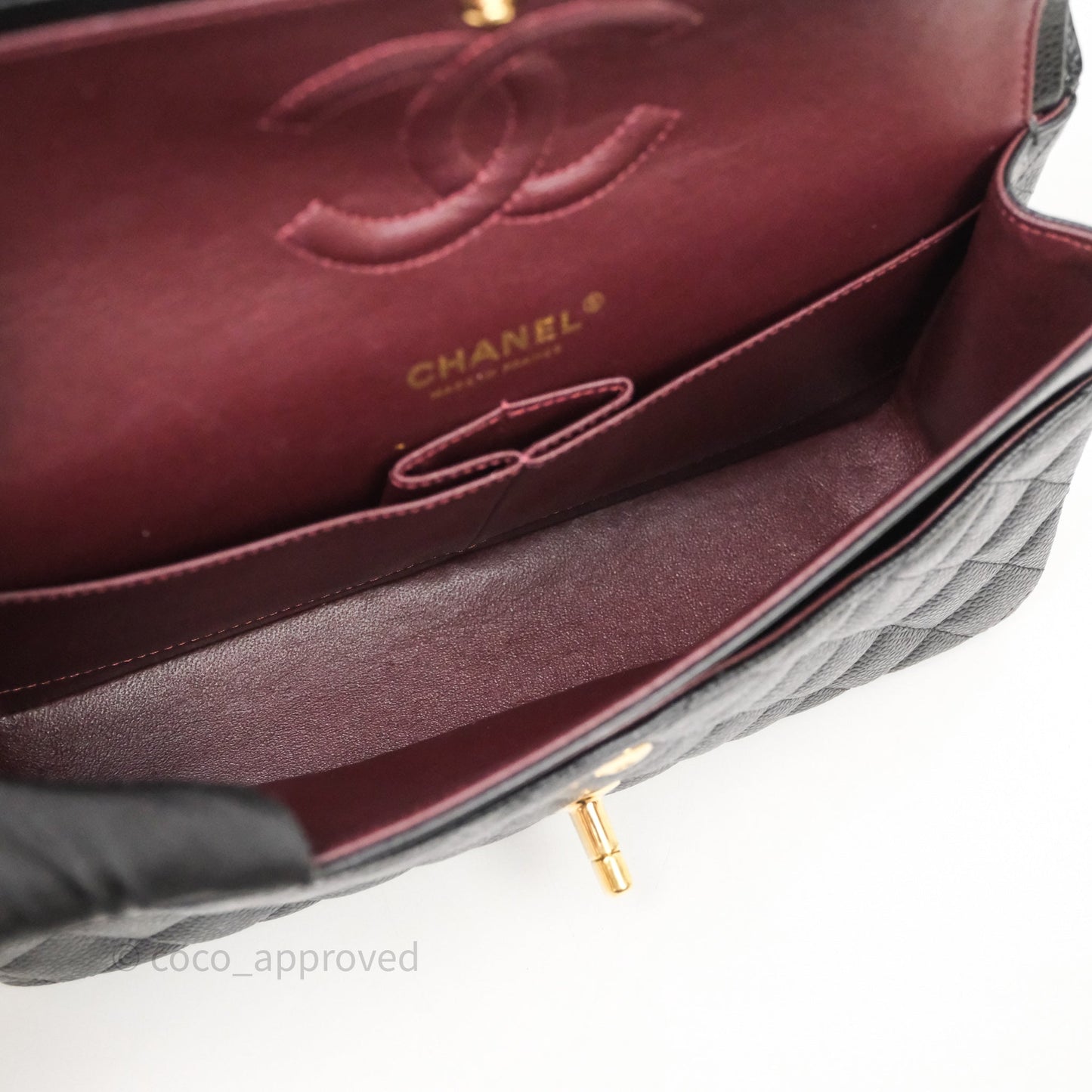 Chanel Medium Classic Flap Quilted Black Caviar Gold Hardware